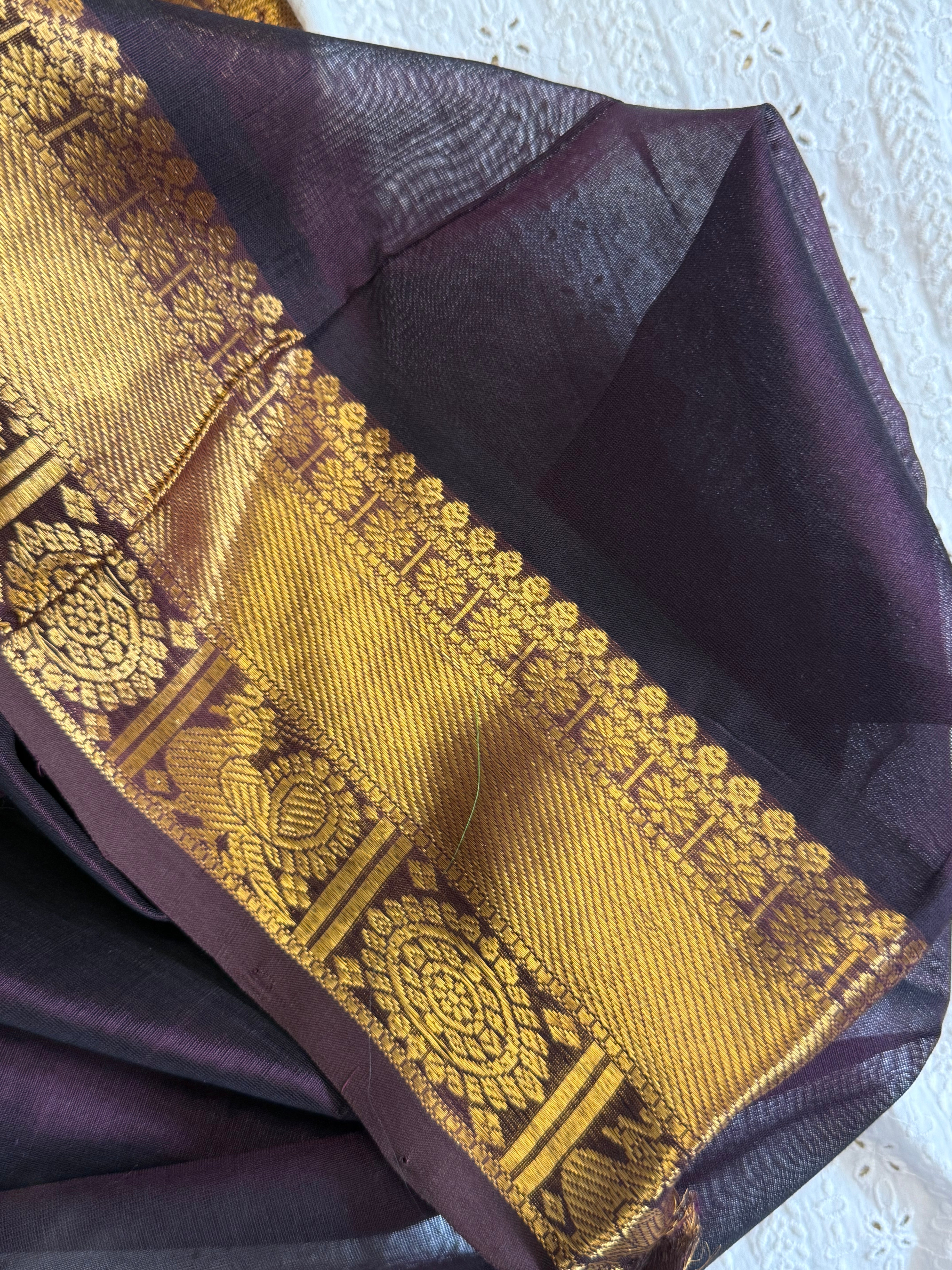 Blue shot green kattam / Silk Cotton