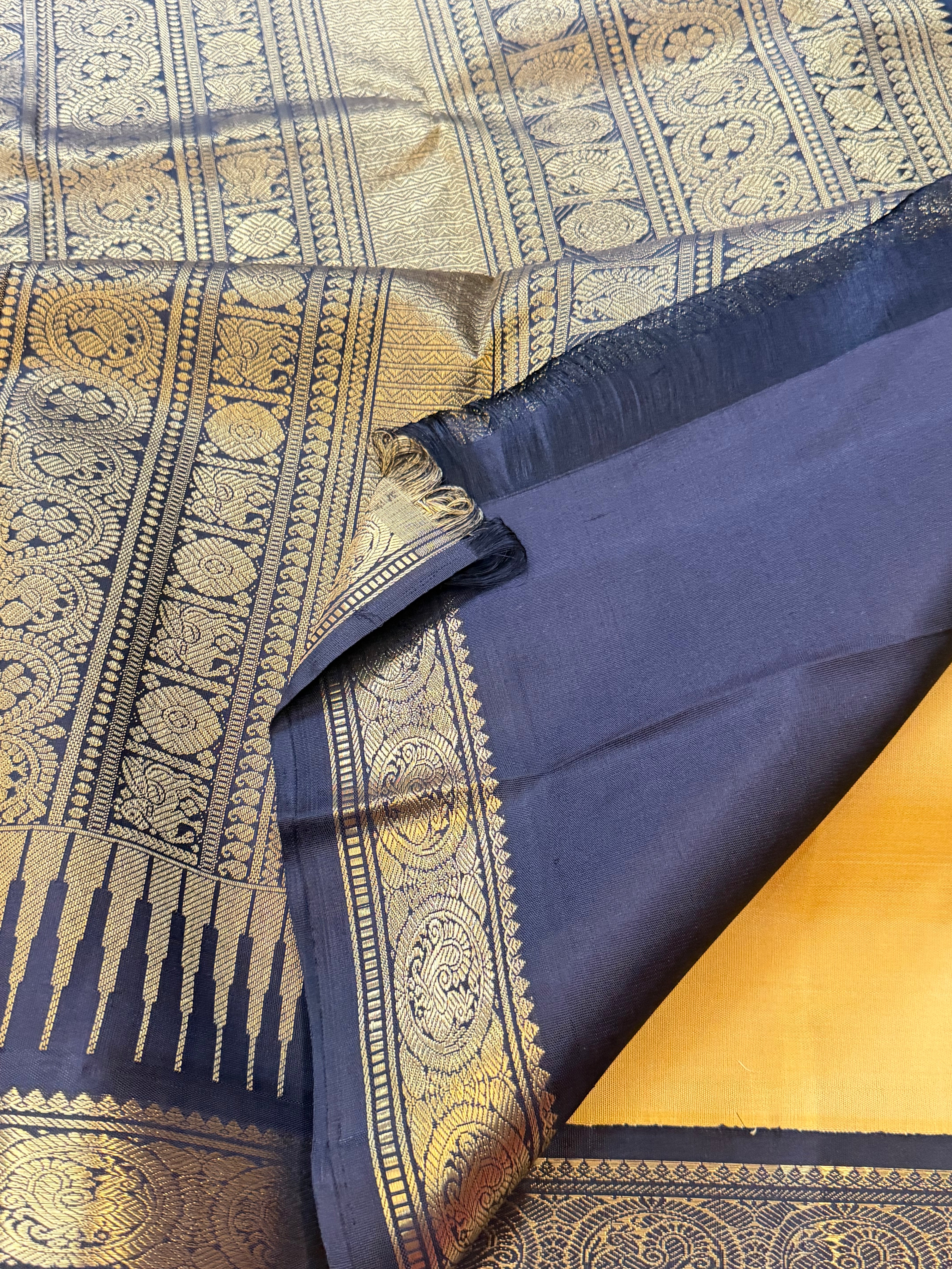 Maha : sandal yellow  collection of Korvai Kanjipuram