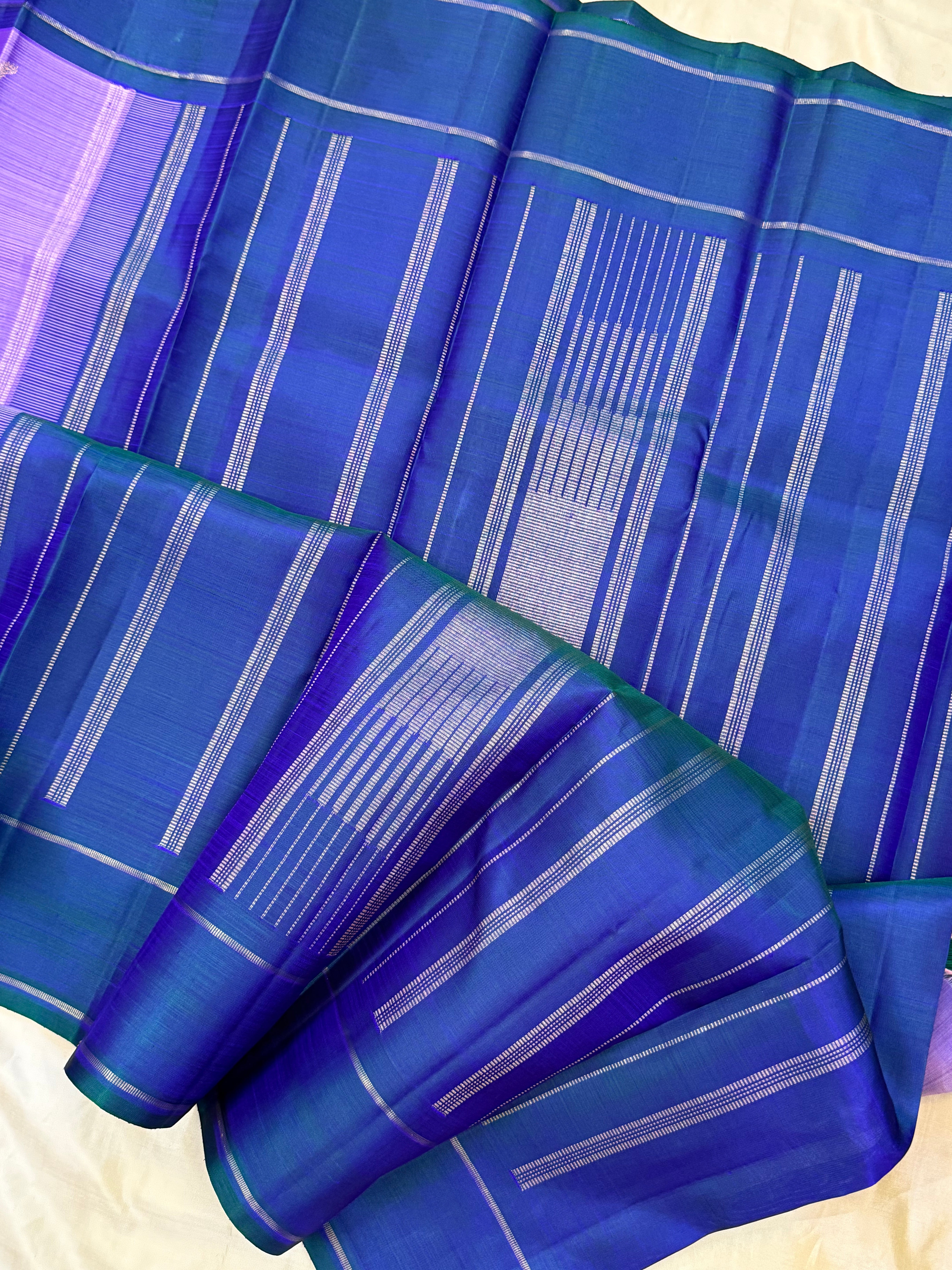 Lavender and mayilkazhuthu border jodi kili butta/ KANJIPURAM SILK SAREE CLSA 10534