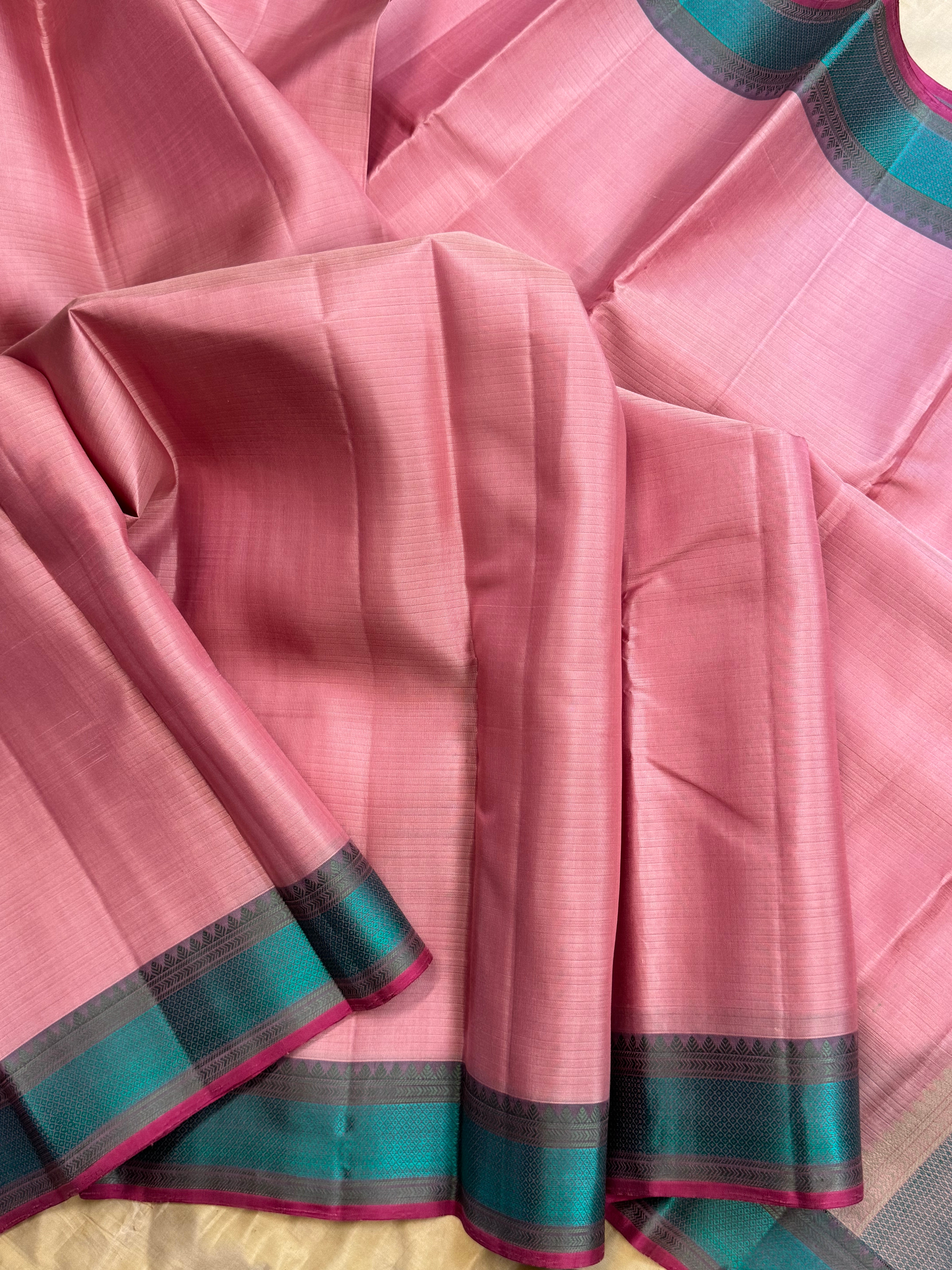 Pink small border / Varnangal soft silk