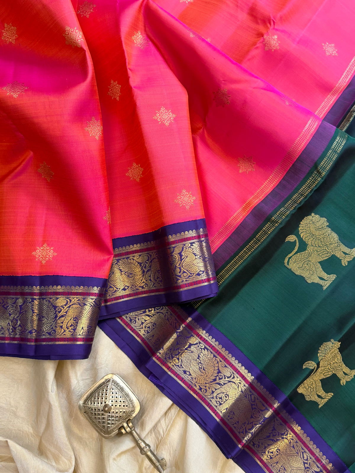Double palla Korvai Kanjipuram silk