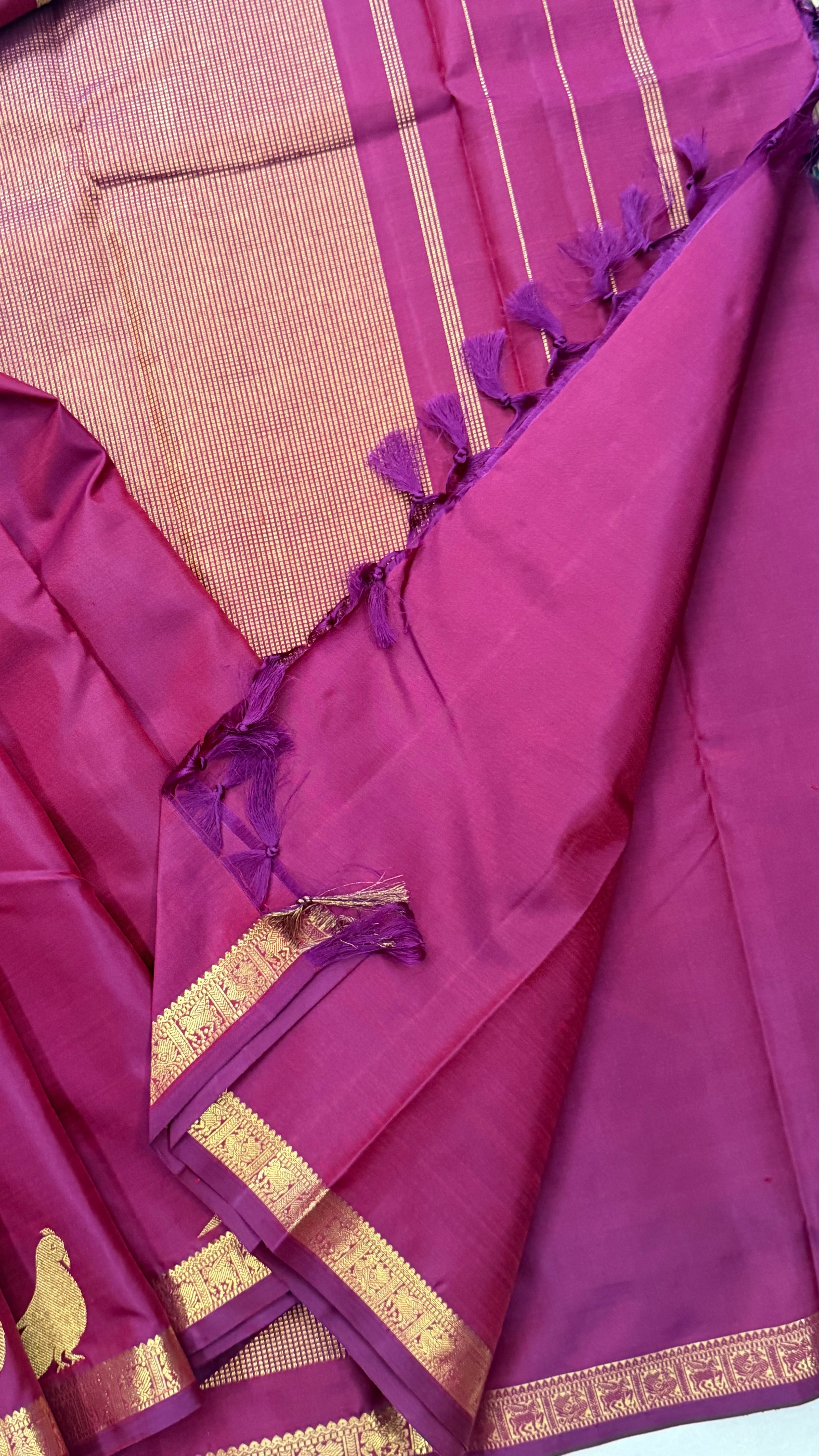 KILIYE : purple shot  Kanjipuram silk