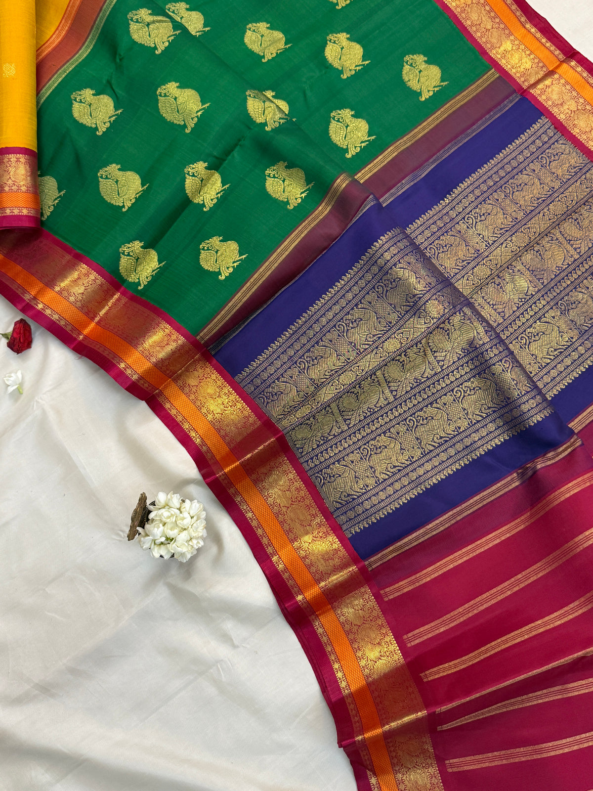 Triple Palla with Korvai / Kanjipuram Silk Saree