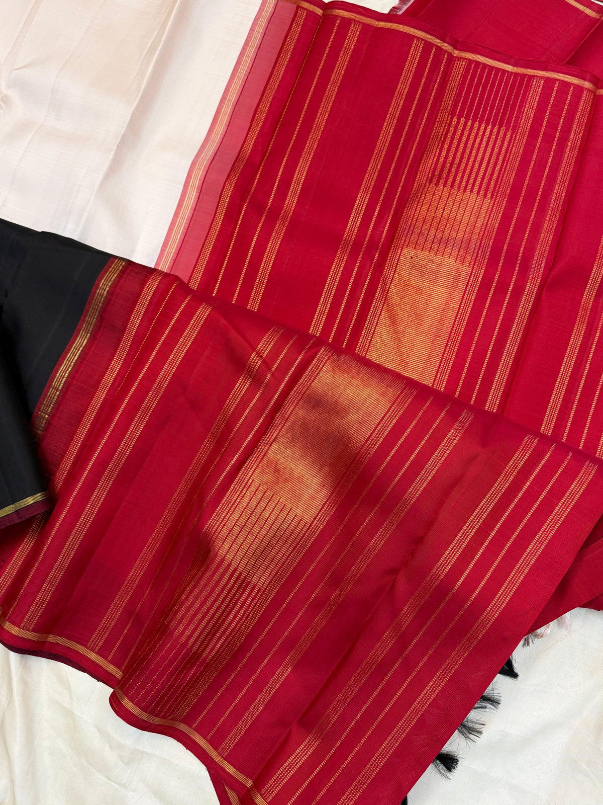 Half and Half pure Zari/Kanjipuram silk saree clsa 12795