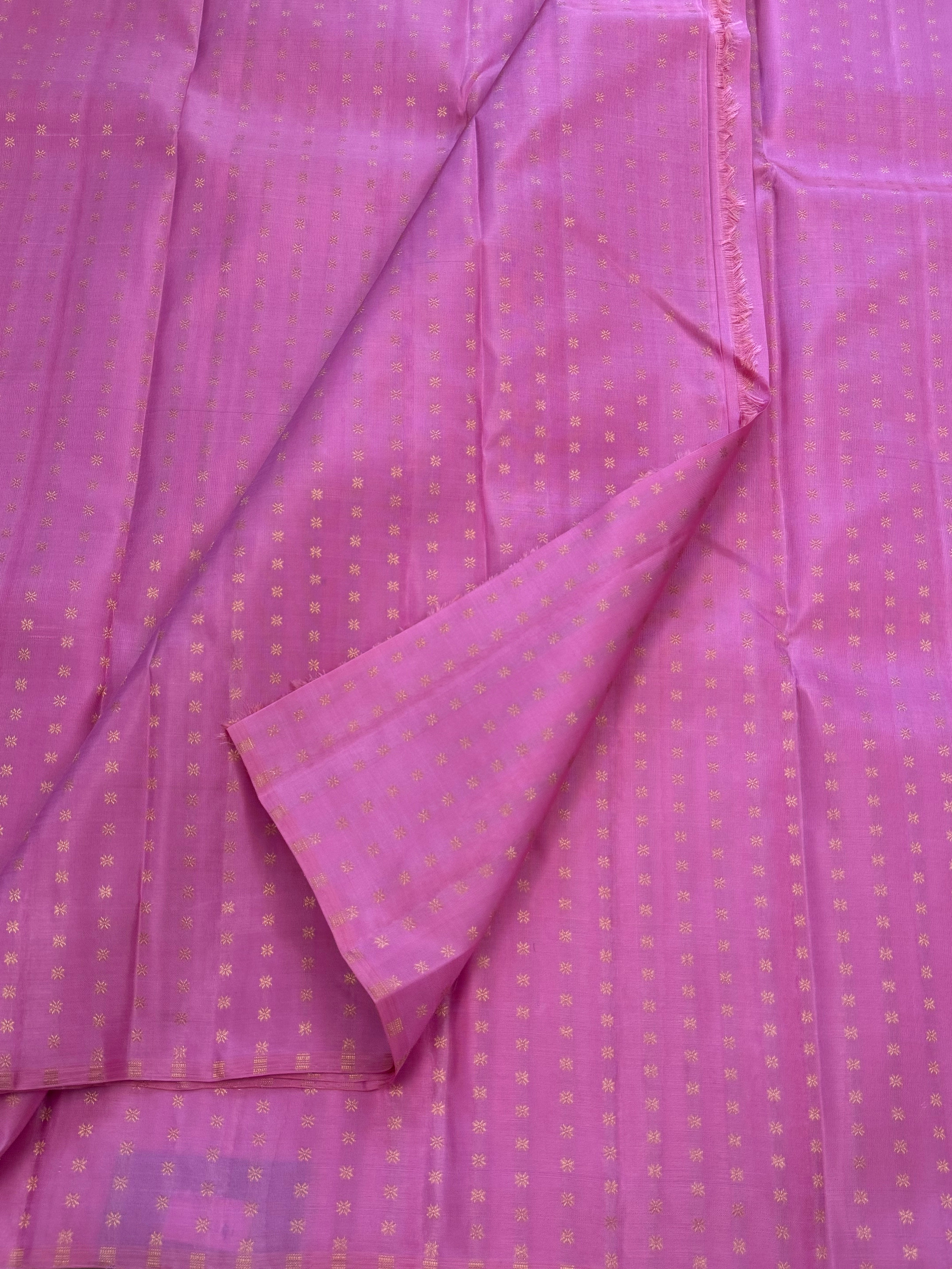 Pink zari butta / Kanjivaram blouse fabric (per metre)