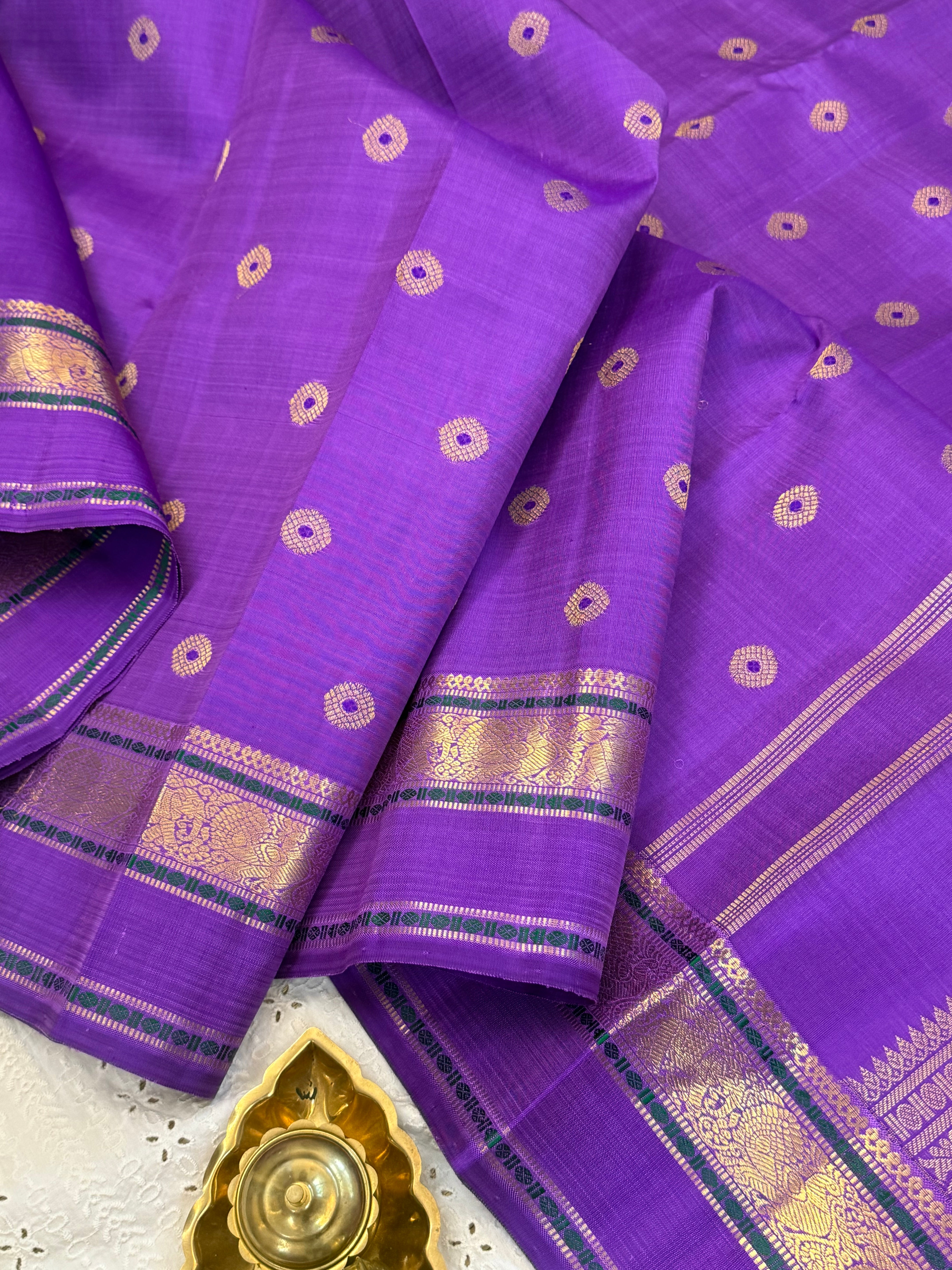 Lavender body Meenakari Butta / kanjipuram silk saree CLSA10004
