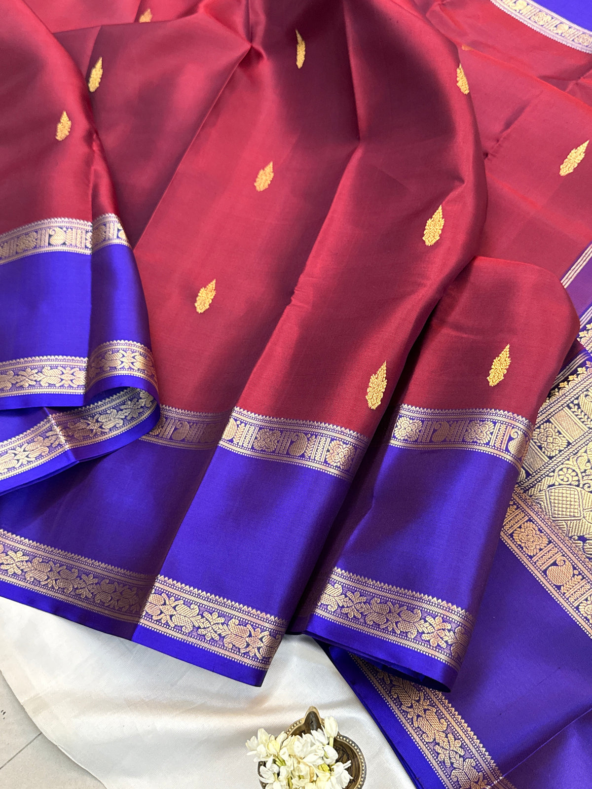 festivel edit _special edition_maroon and border Rettapet /silk saree clsa 12403