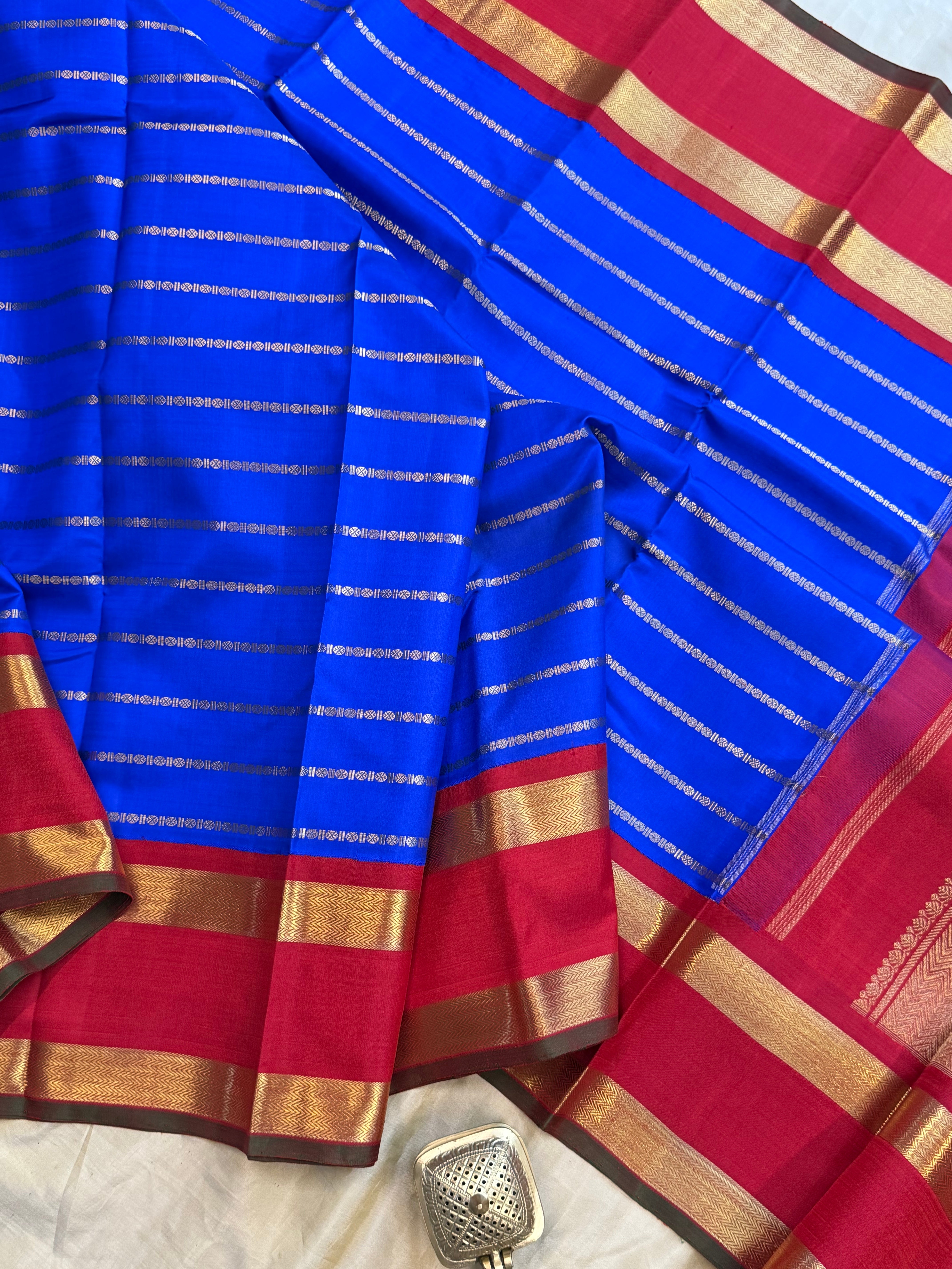 Ms blue Korvai veldhari   / Kanjipuram silk