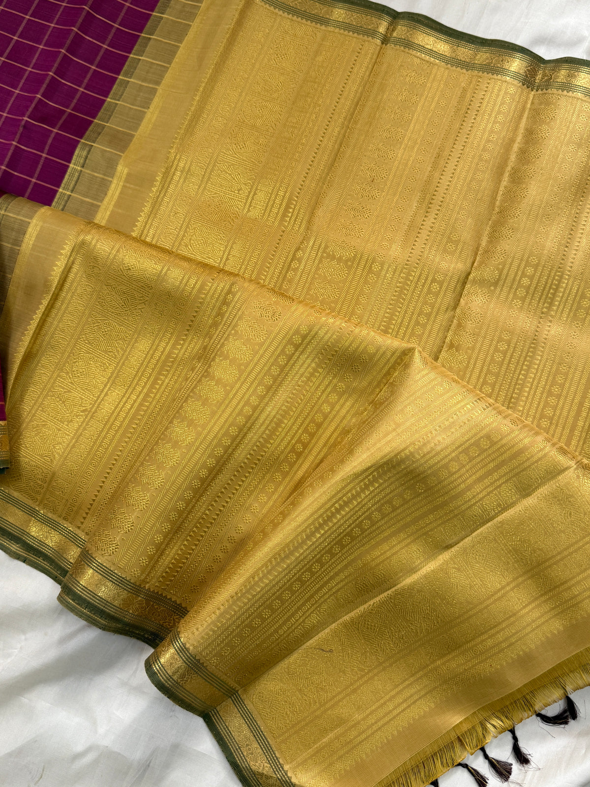 Purple Punai Kattam Korvai/ kanjipuram silk saree clsa 12117