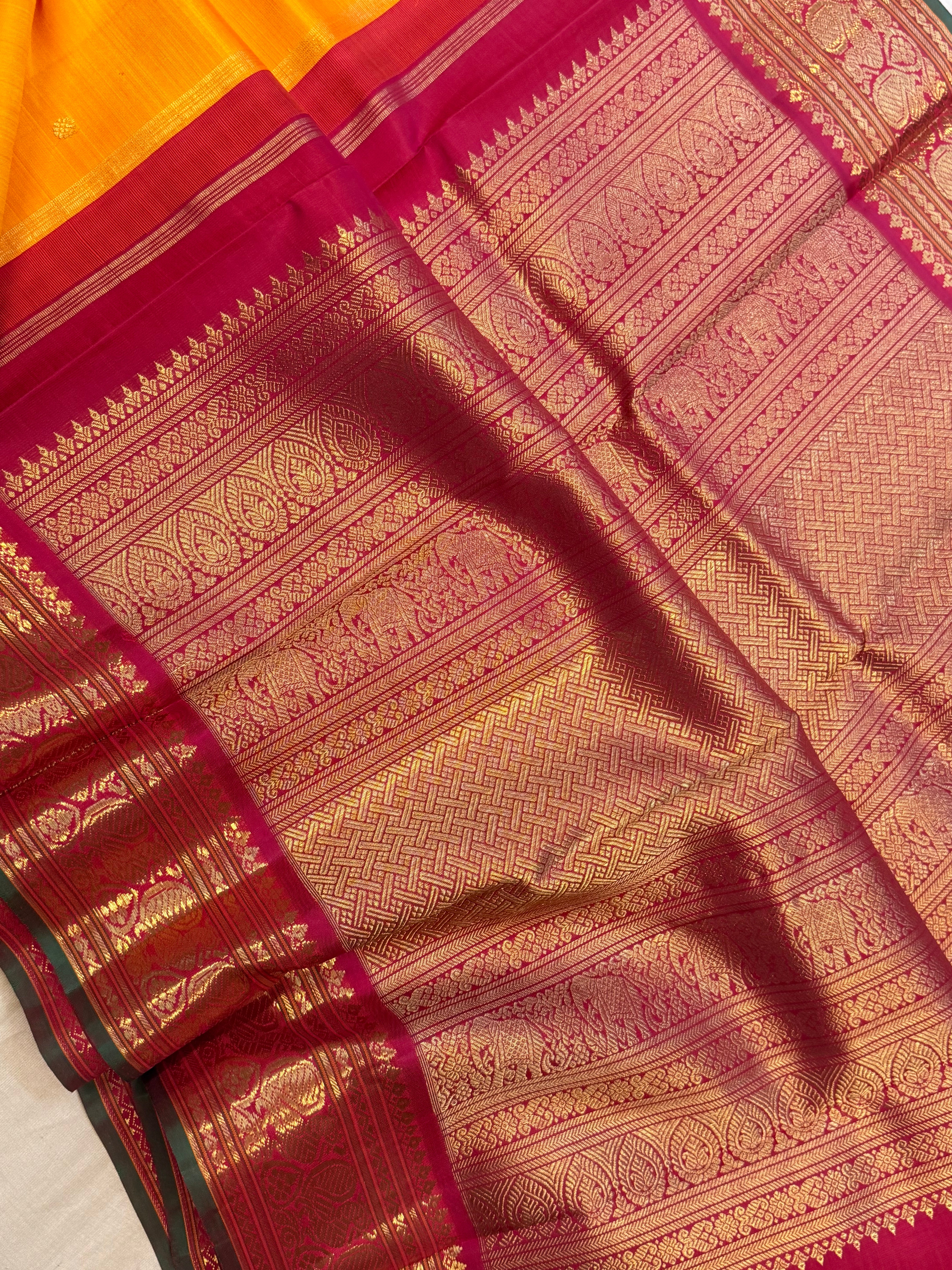 Mambazha Manjal  korvai / kanjipuram silk