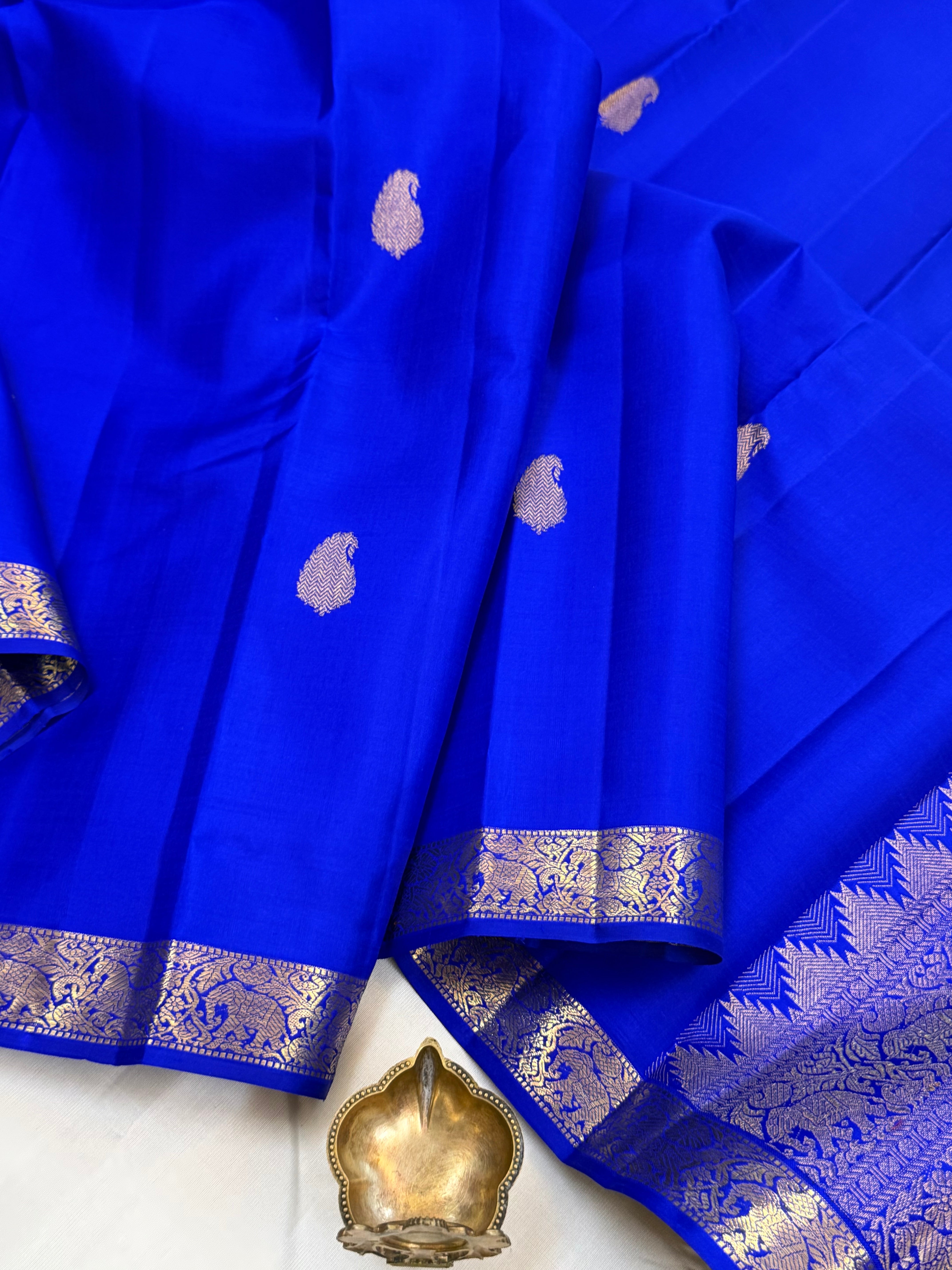 Ink blue budget friendly 2g Kanjipuram silk CLSA11010