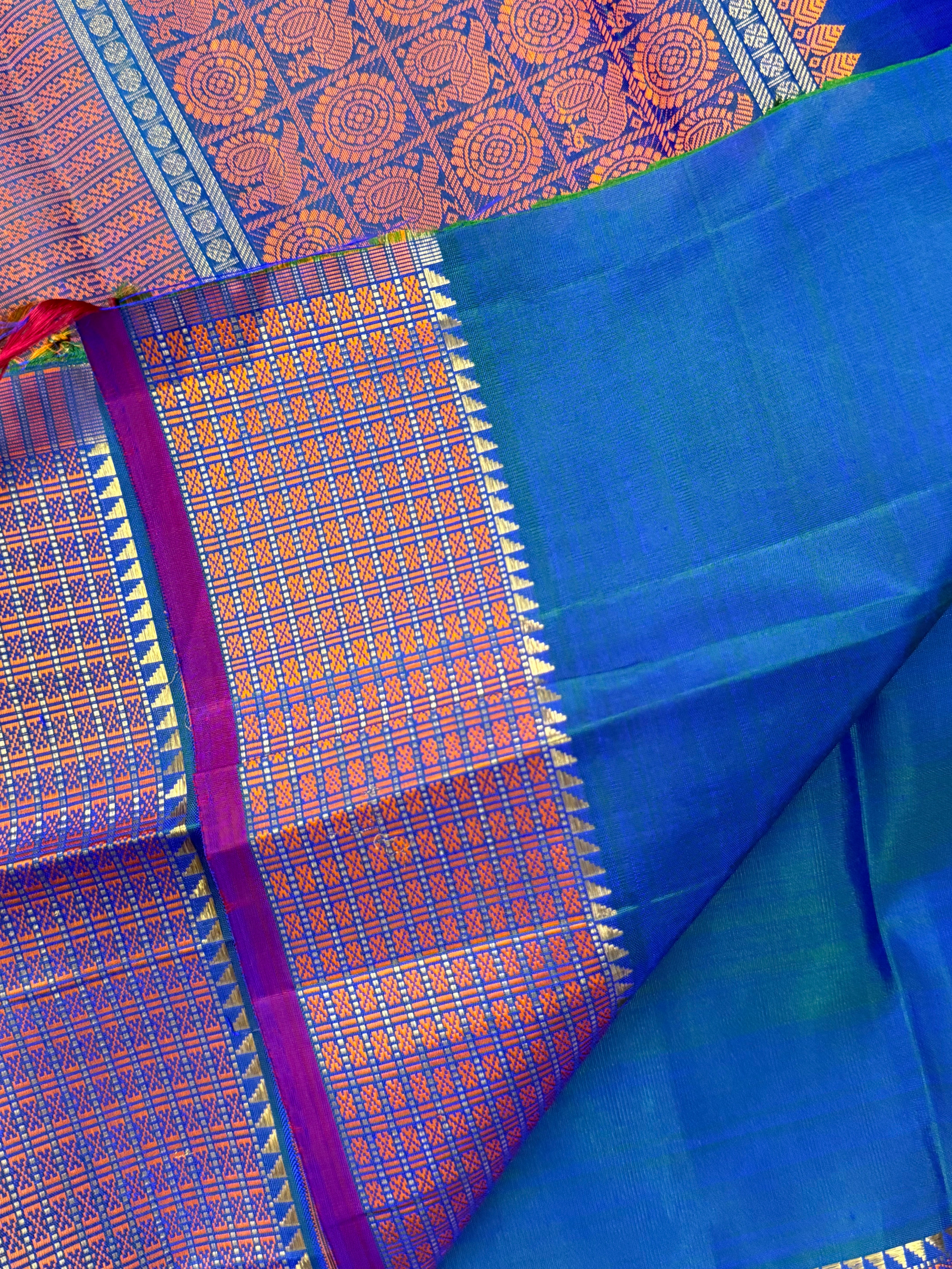 MAYILKAZHUTHU GETTI BORDER /KANJIPURAM SILK SAREE CLSA6704