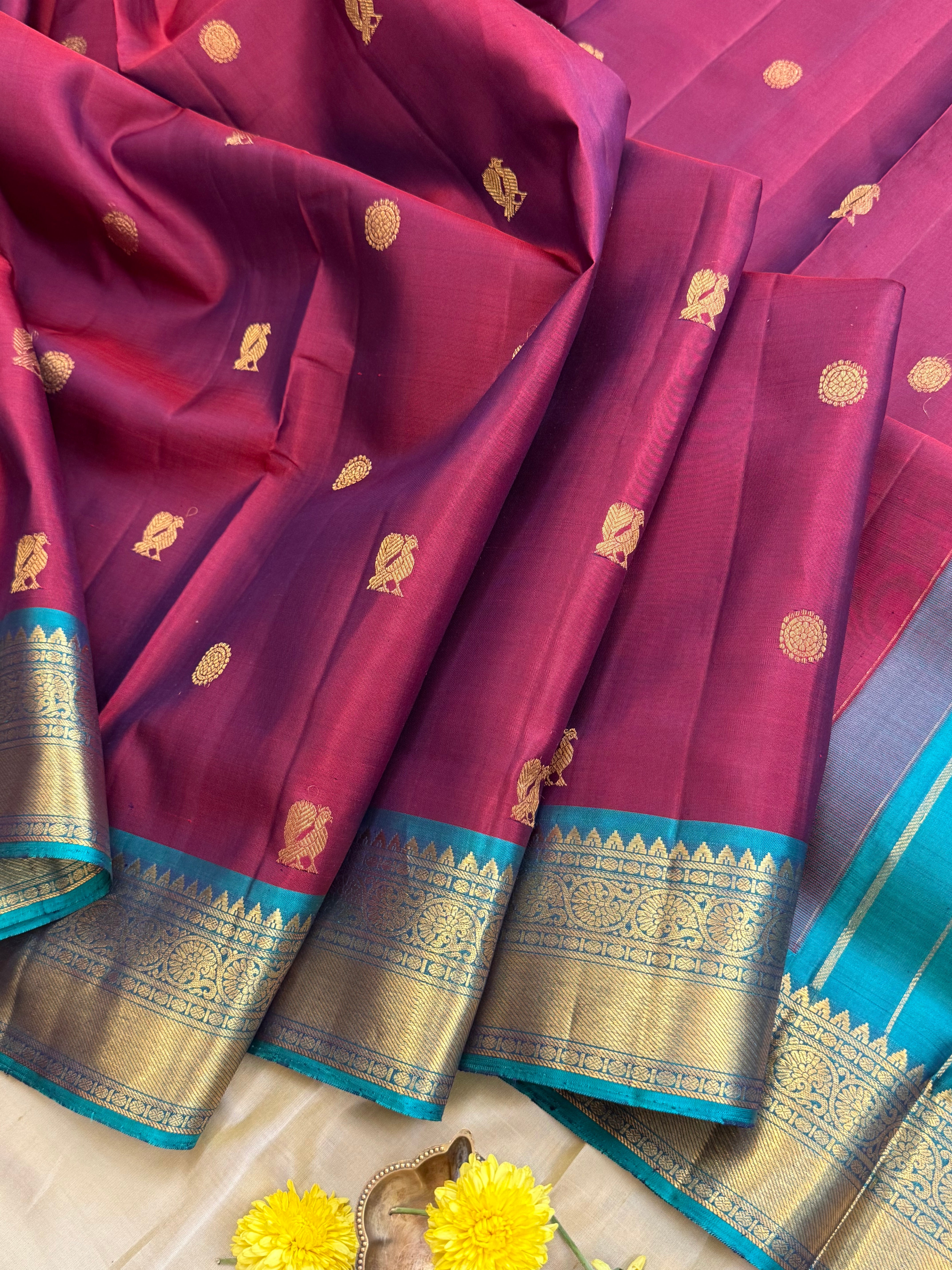 10 YARDS SEMI CONTRAST / KANJIPURAM SILK SAREE CLSA 10035