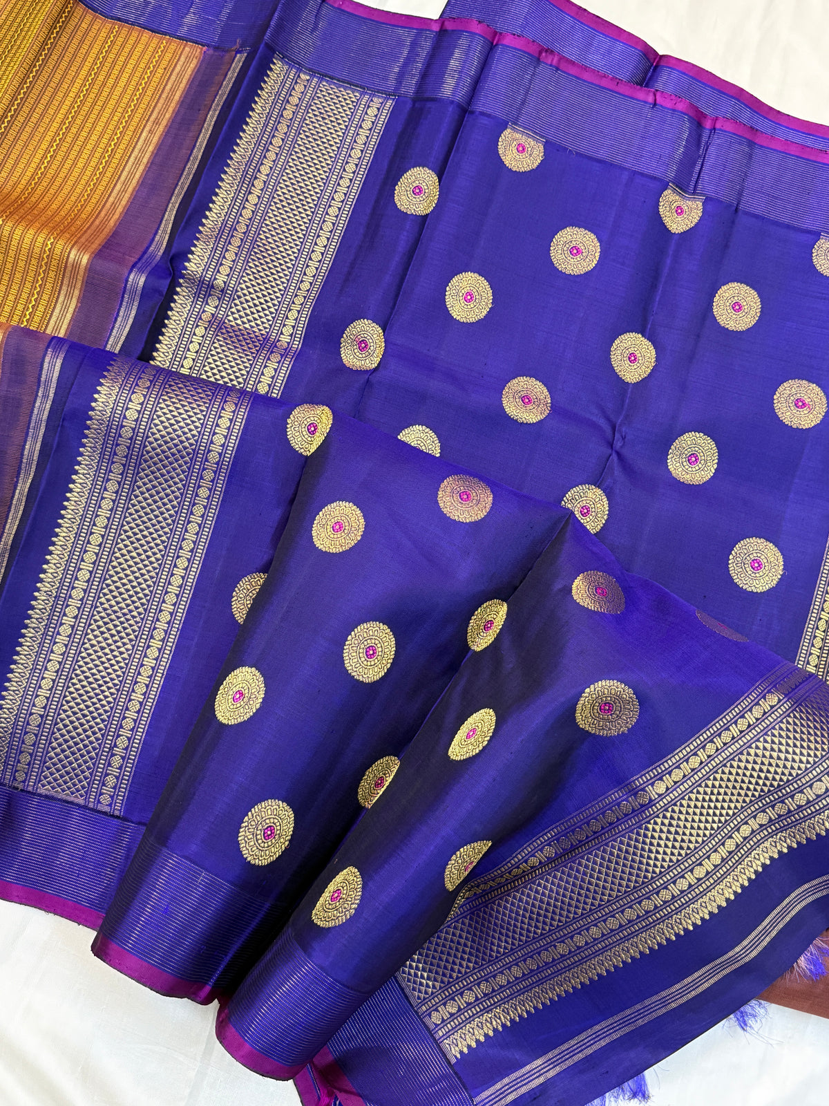 Honey Body thread work and vairaoosi border Korvai pure zari/ kanjipuram silk saree clsa 8900
