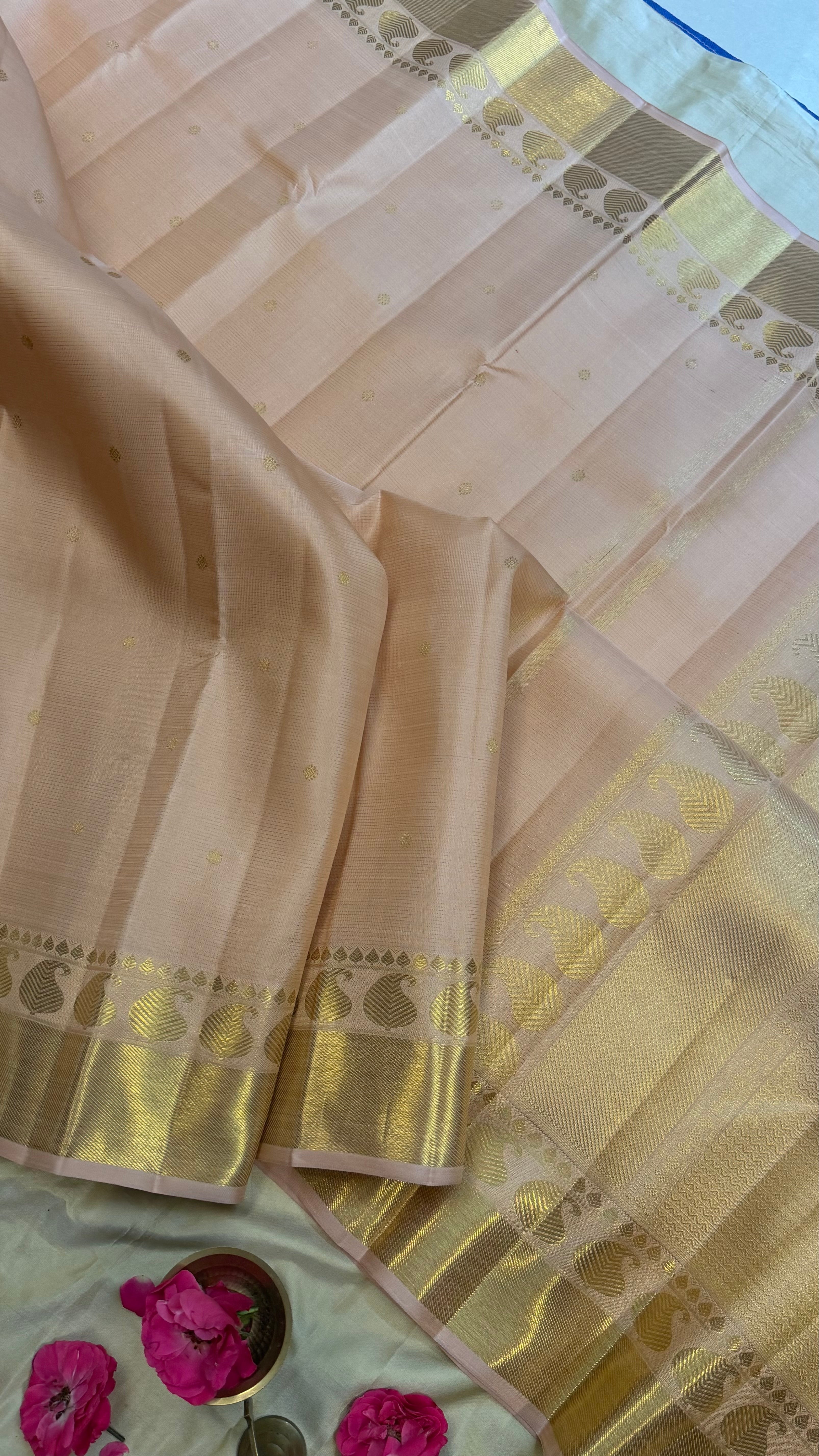 Blush pink Vairaoosi   / Kanjipuram silk
