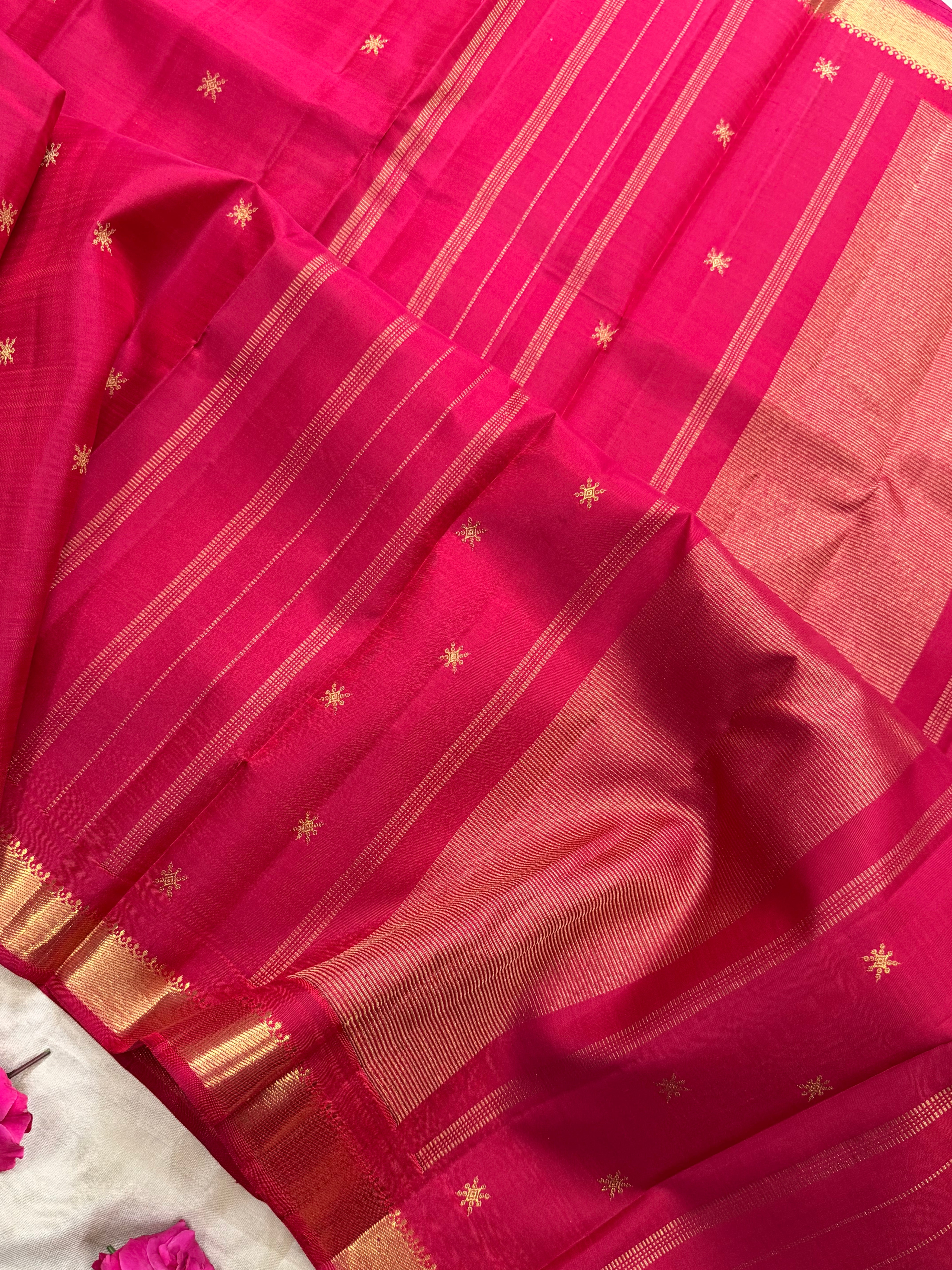 Red  small border pure Zari Kanjipuram silk CLSA9790