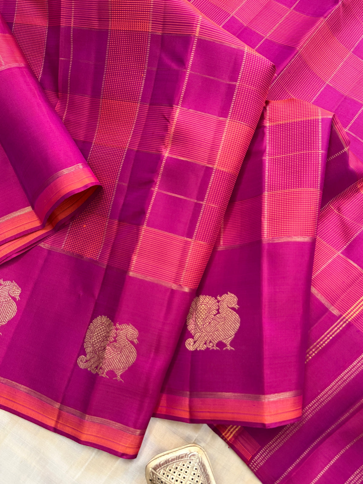 Chettinad kattam border butta / Kanjipuram silk clsa 11574