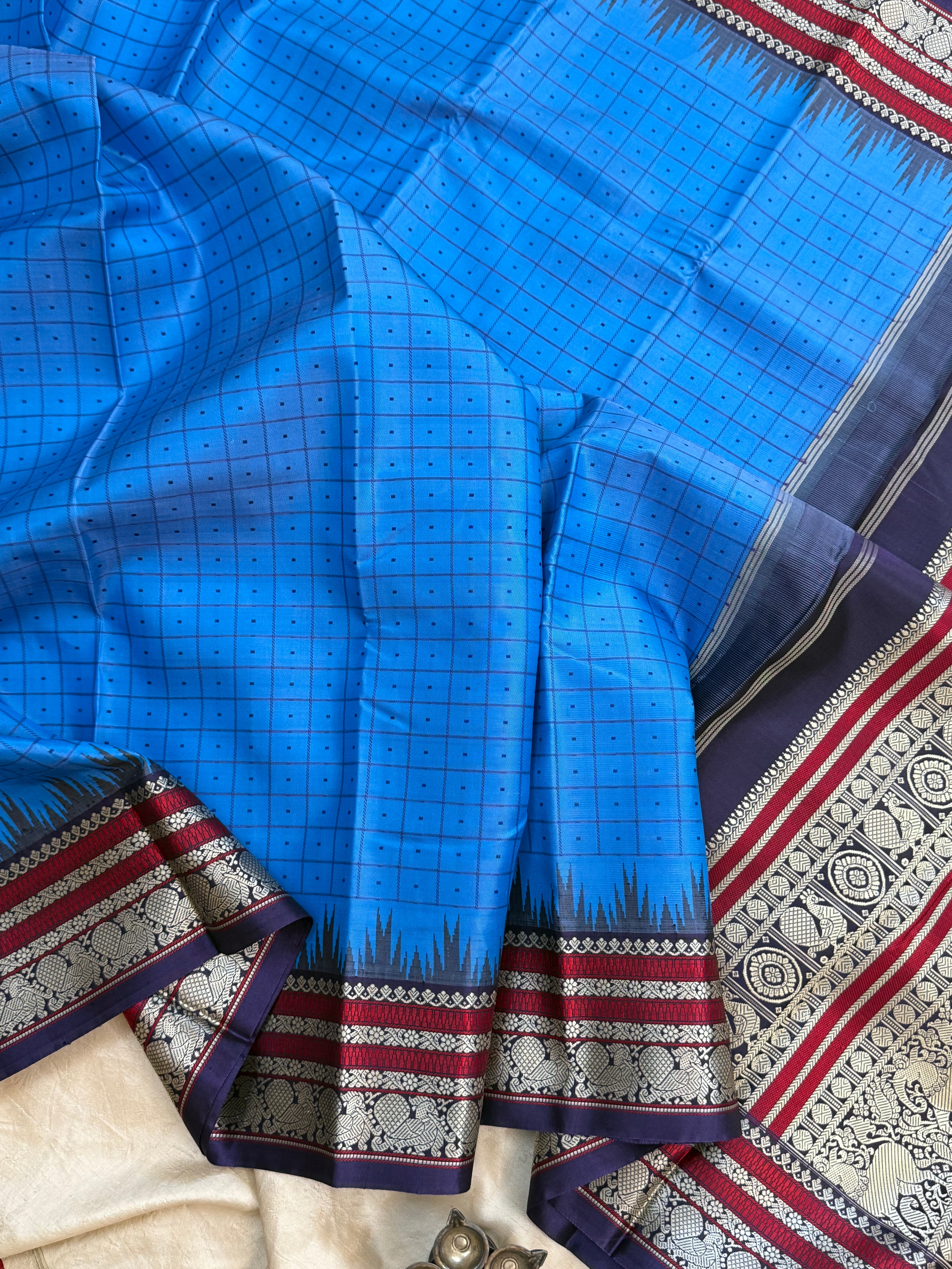 Aanadha blue Laksham Butta / Special edition silk saree