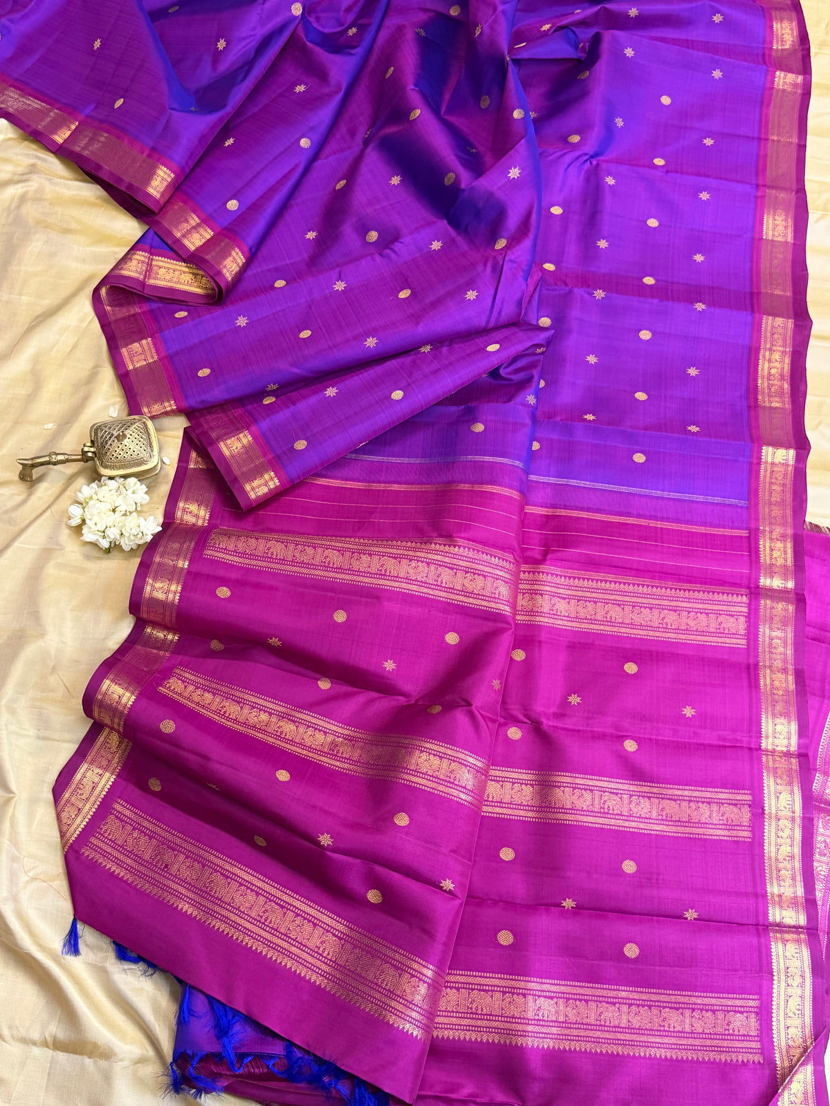 Meenakshi small border / Kanjipuram silk saree clsa 11658