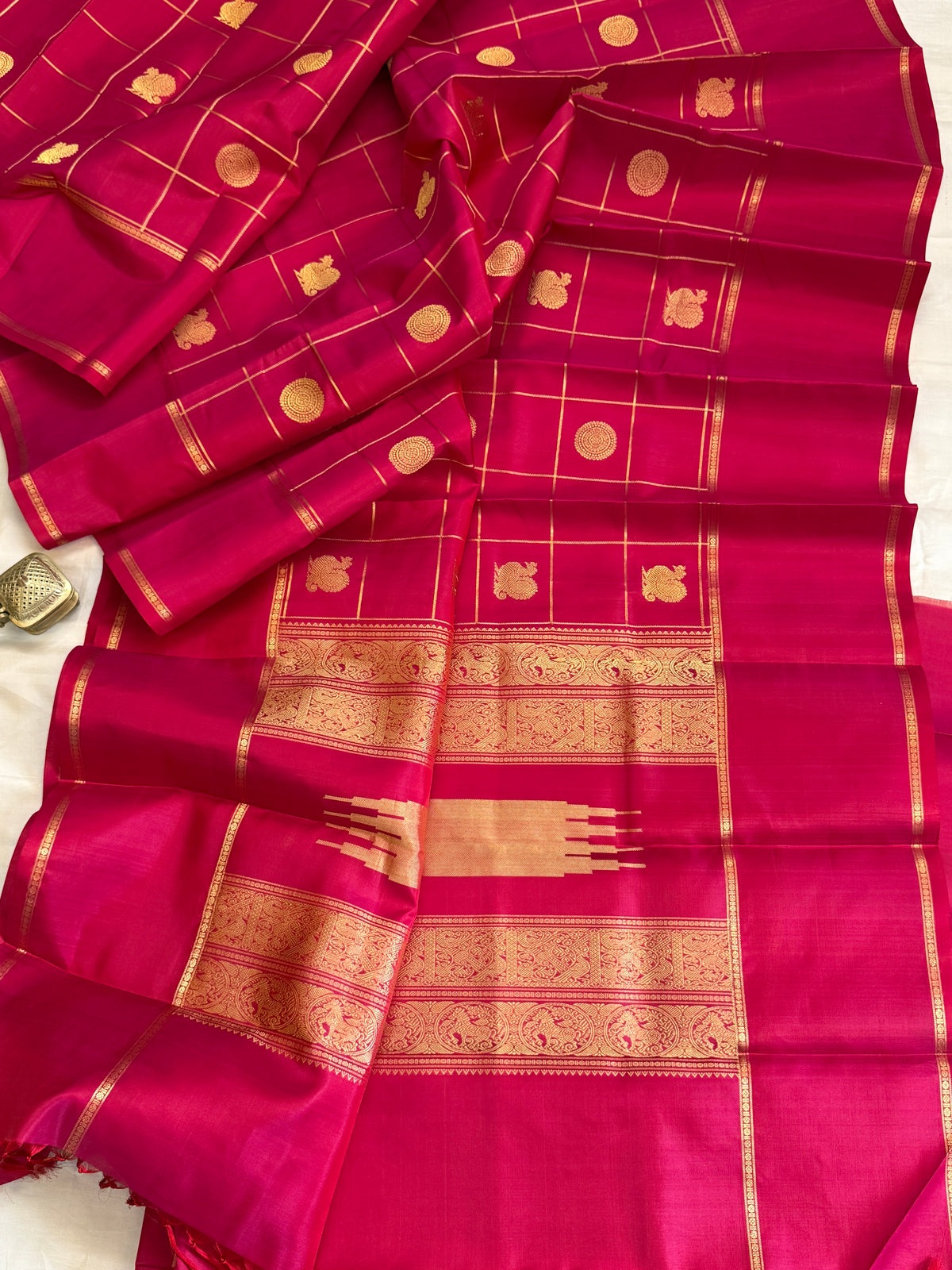 Special edition  fuchsia pink with Zari kattam butta silk saree/clsa 12412