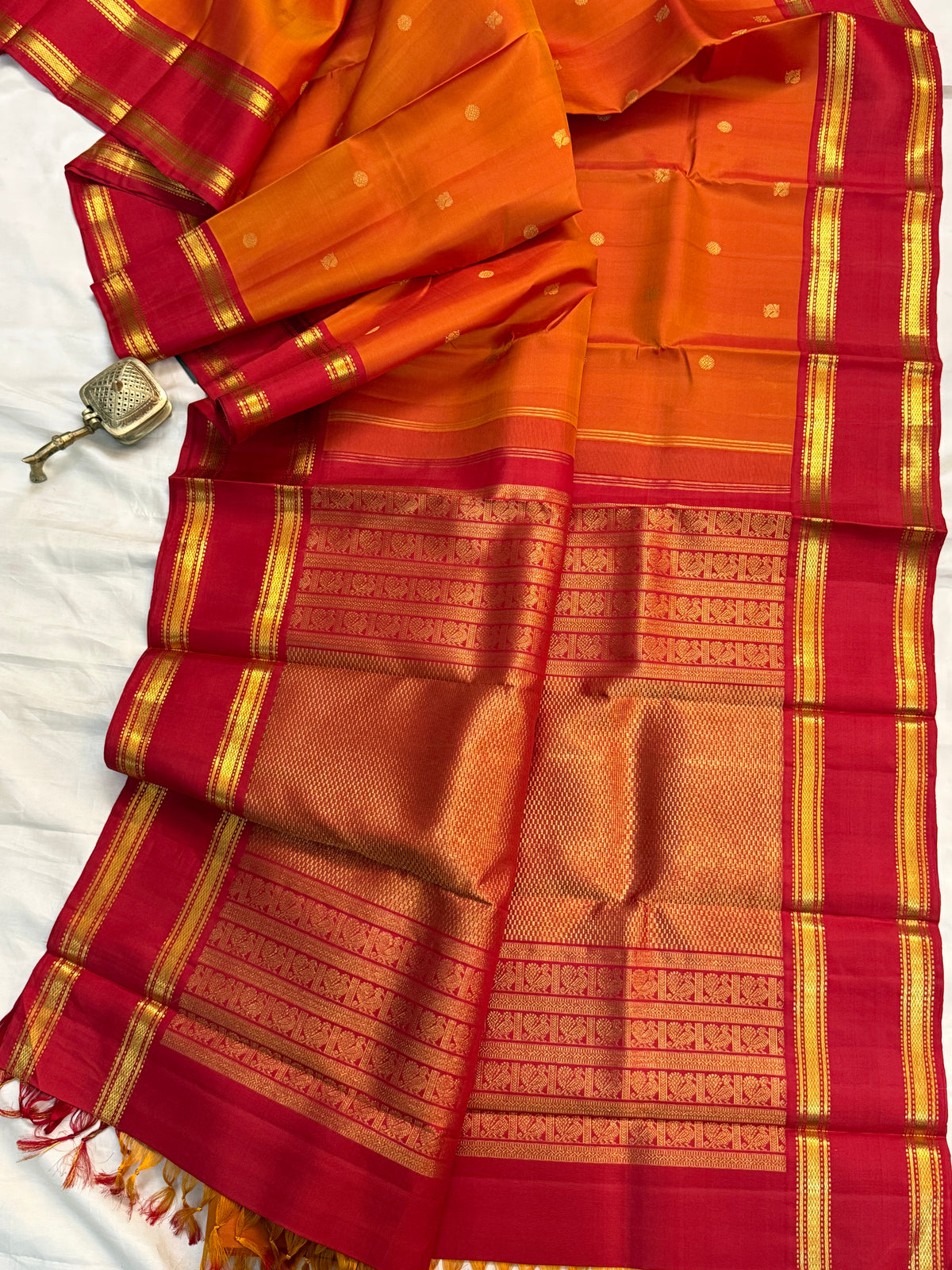 Simha Pure Zari Rettapet / Kanjipuram silk saree clsa 6908