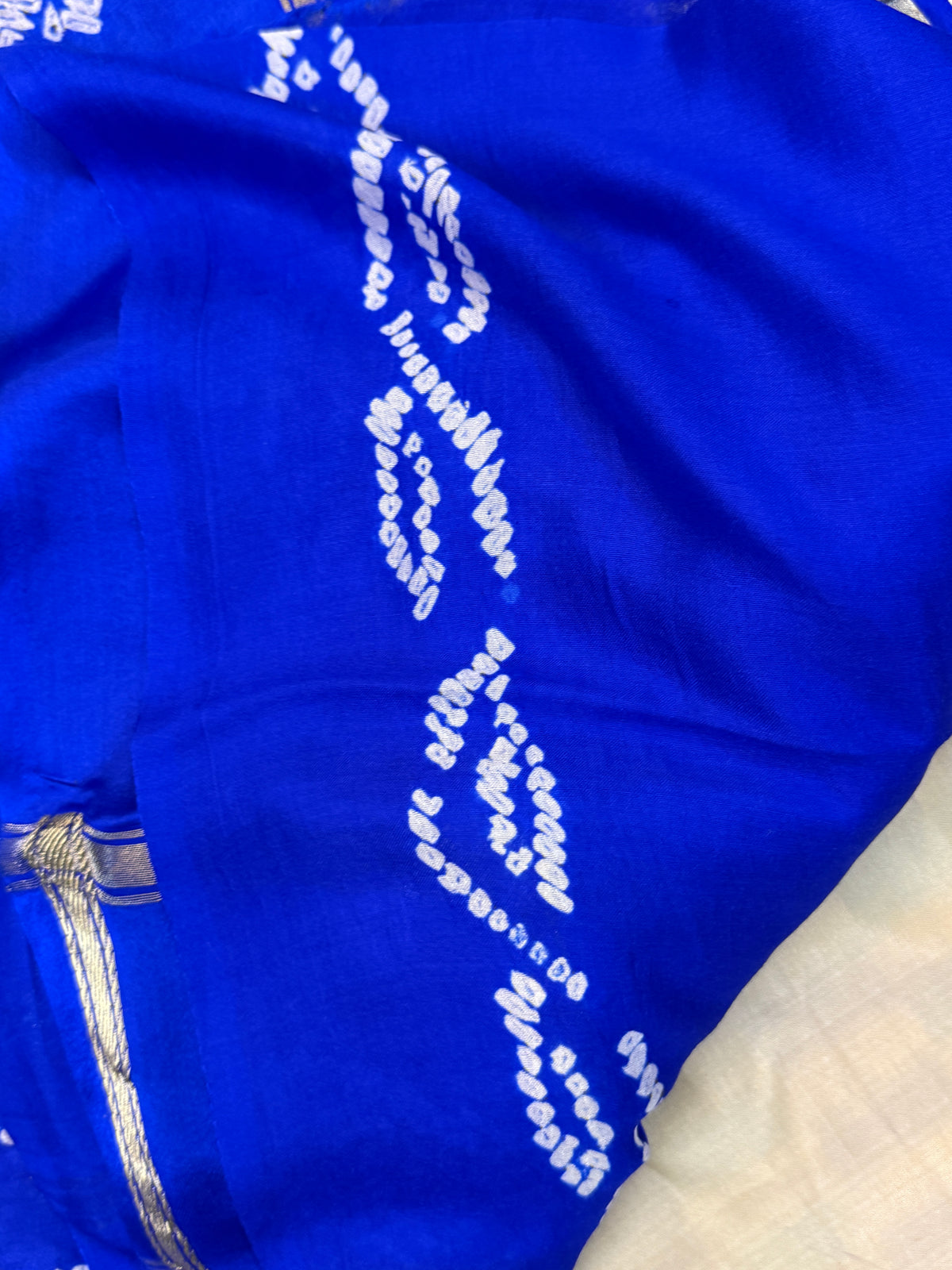 Ms blue bandhini and gajji silk saree clsa 11942