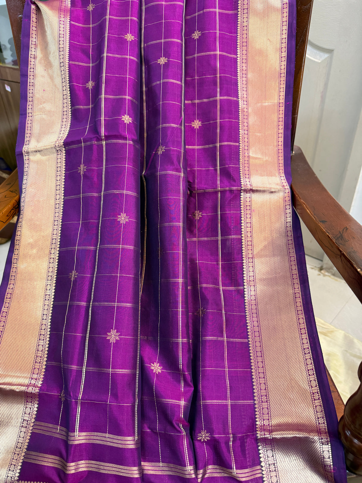 Premium silk cotton-Zari kattam with butta/clsa 12645
