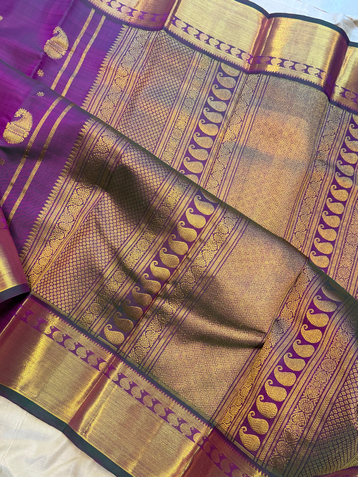 Magenta short colour blue Aarani pure silk saree/ clsa 12071