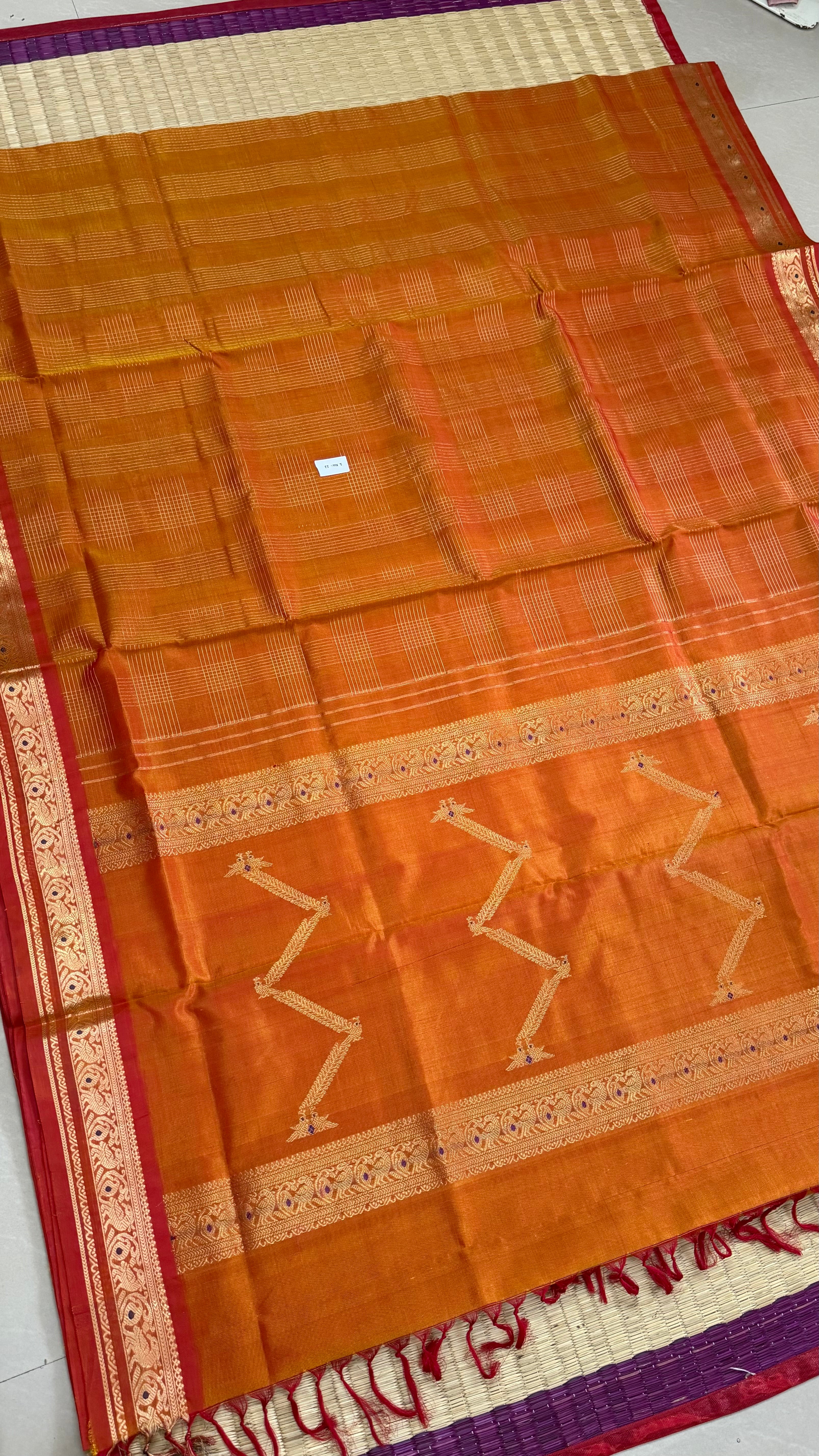 Kattam Meena work border premium silk