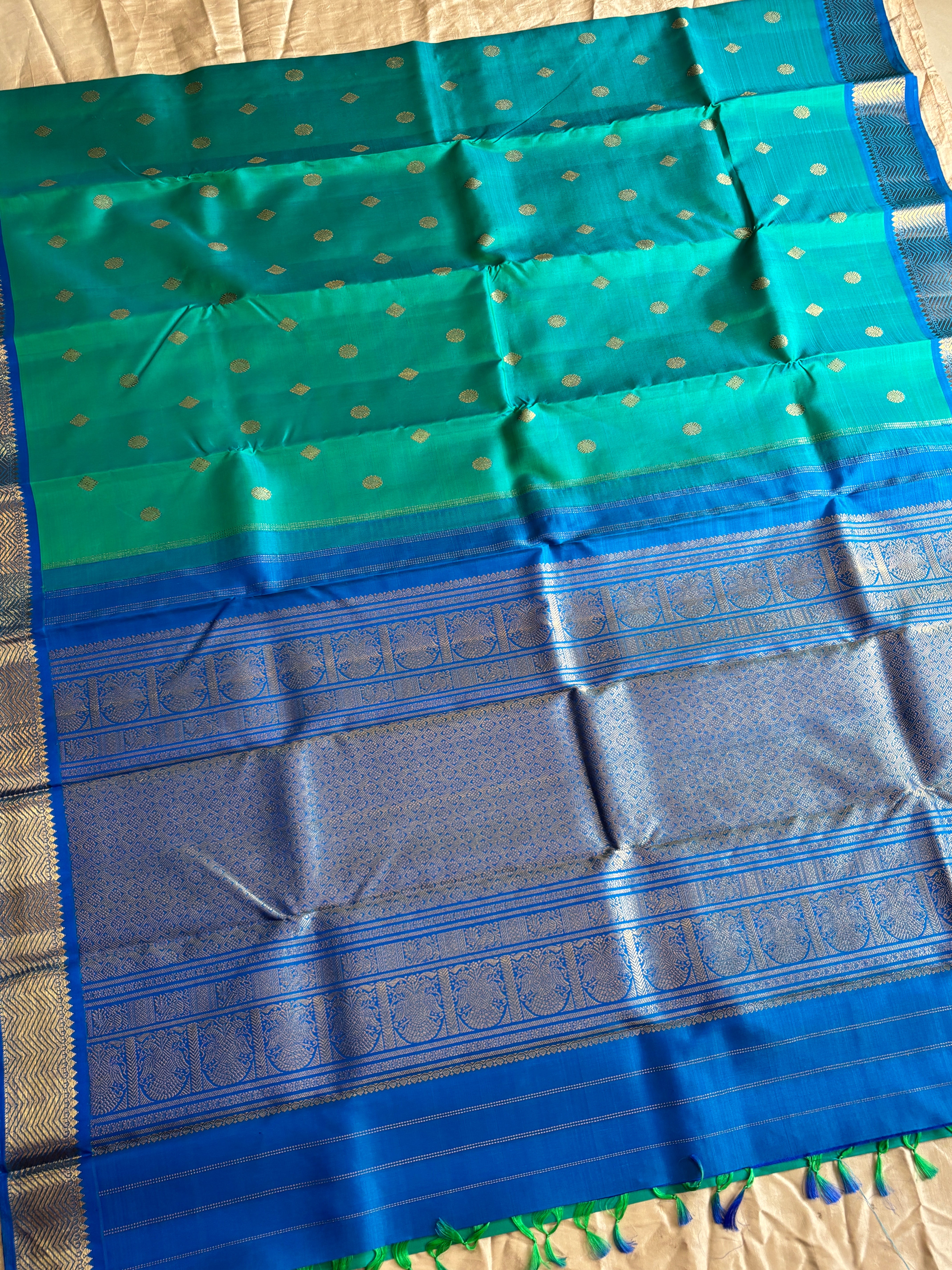 Sea blue vangi pet - clearance sale / kanjipuram silk