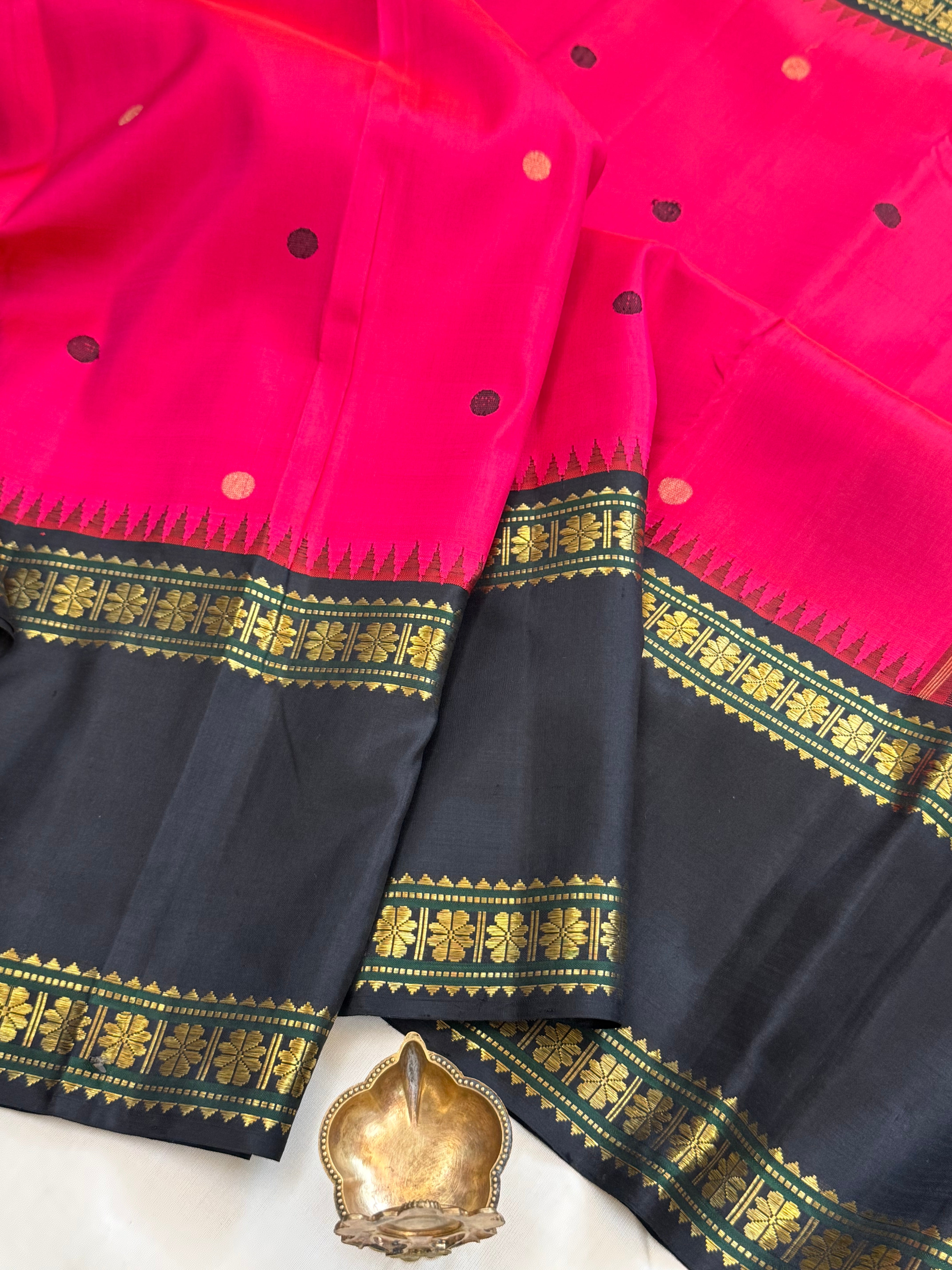 Deep pink Kai Korvai/ kanjipuram silk CLSA11000
