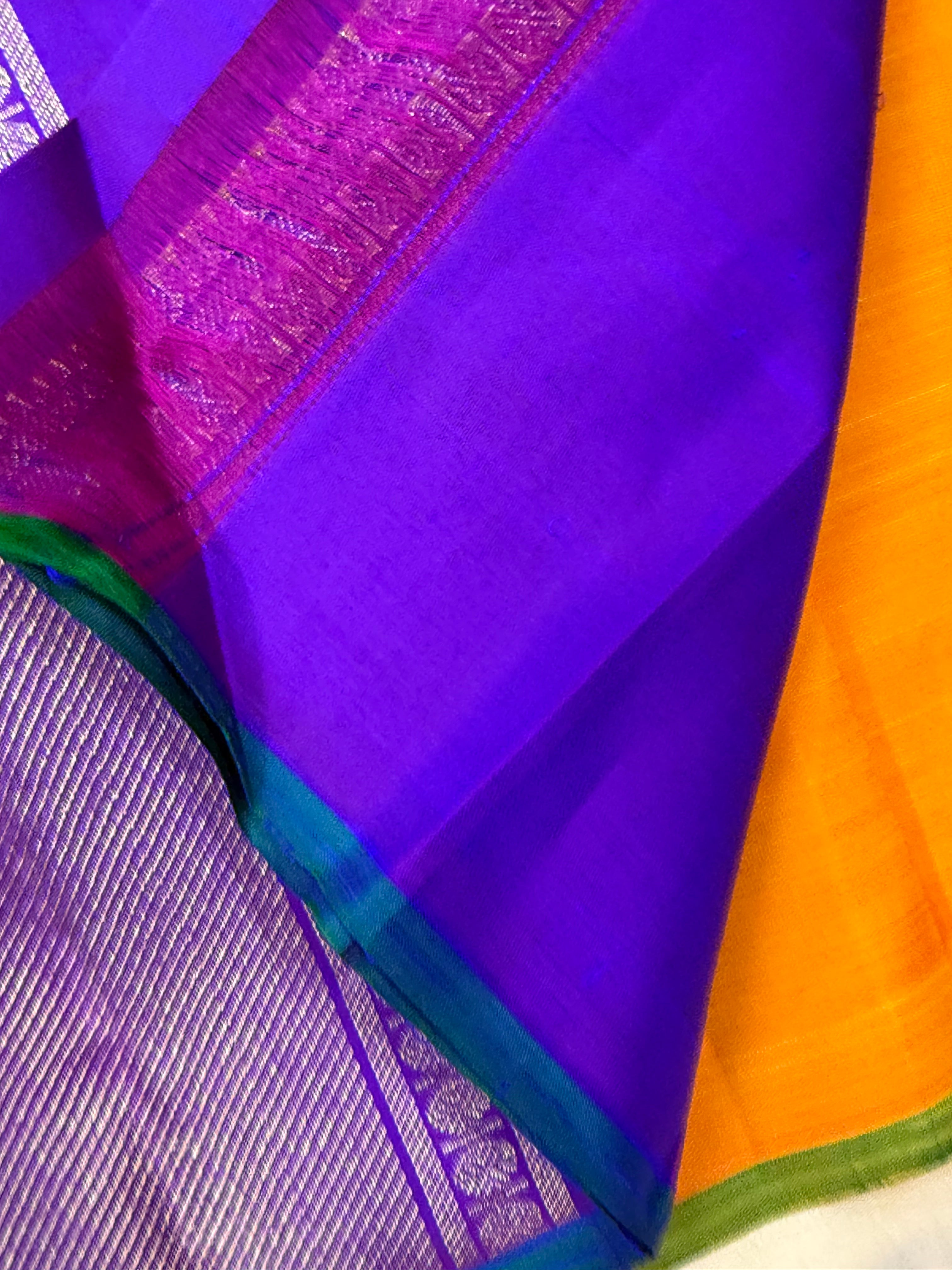 Mambalam manjal borderless/ Kanjipuram silk