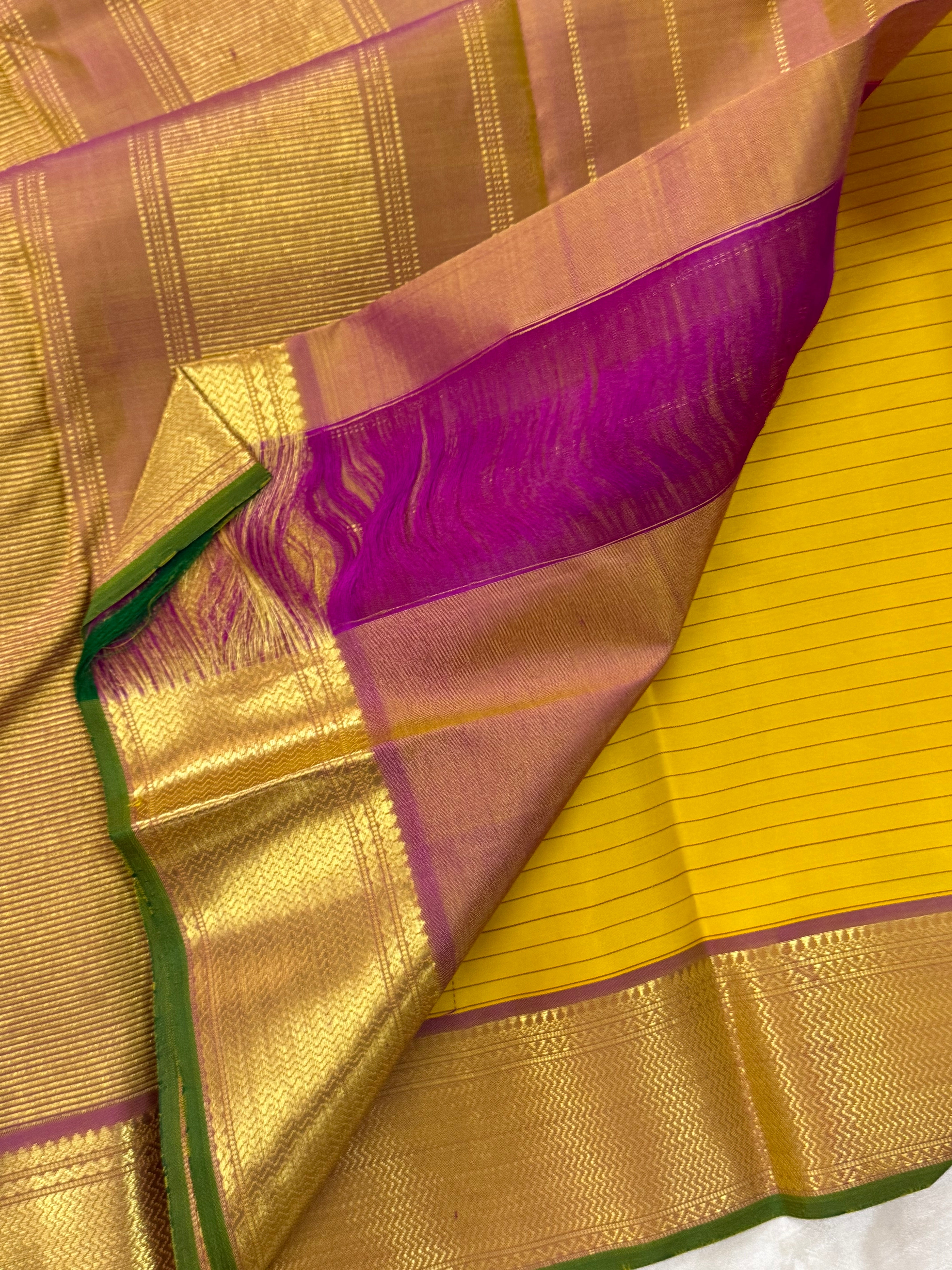 Mustard yellow Muthu check / Aarani silk