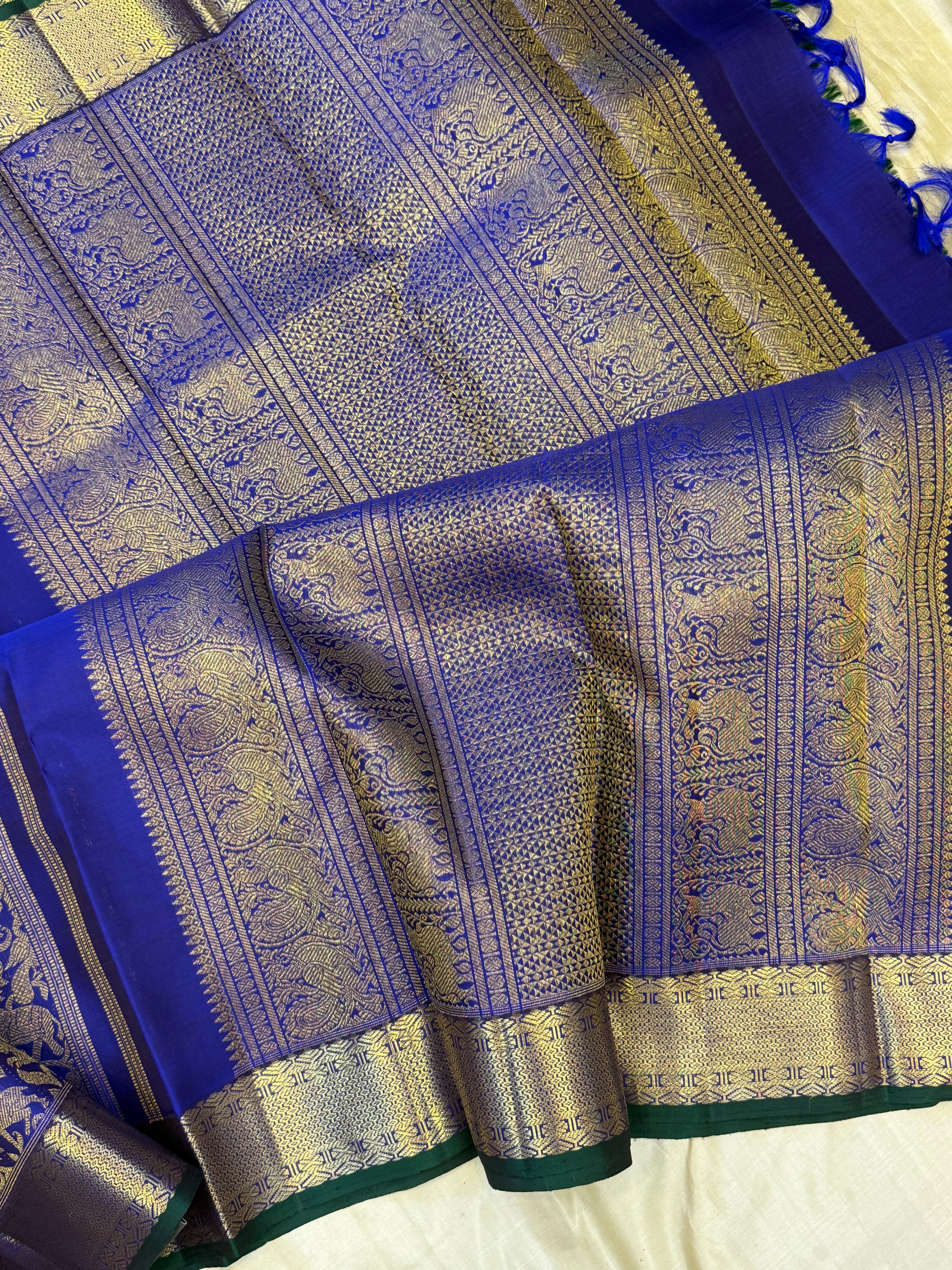 Concept saree - Blue long vanasingaram border / kanjipuram silk