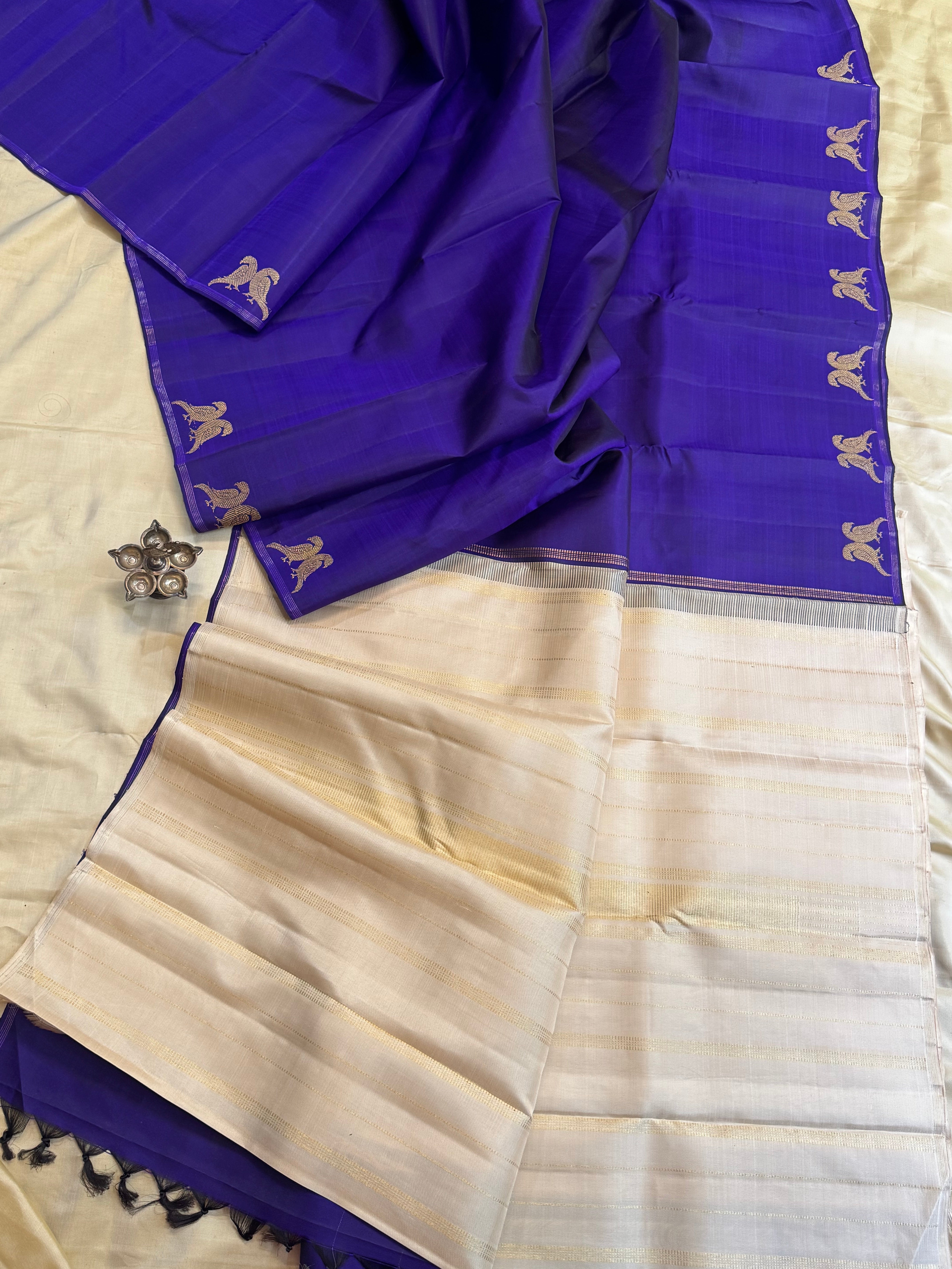 Aubergine Jodi kili classic kanjipuram silk