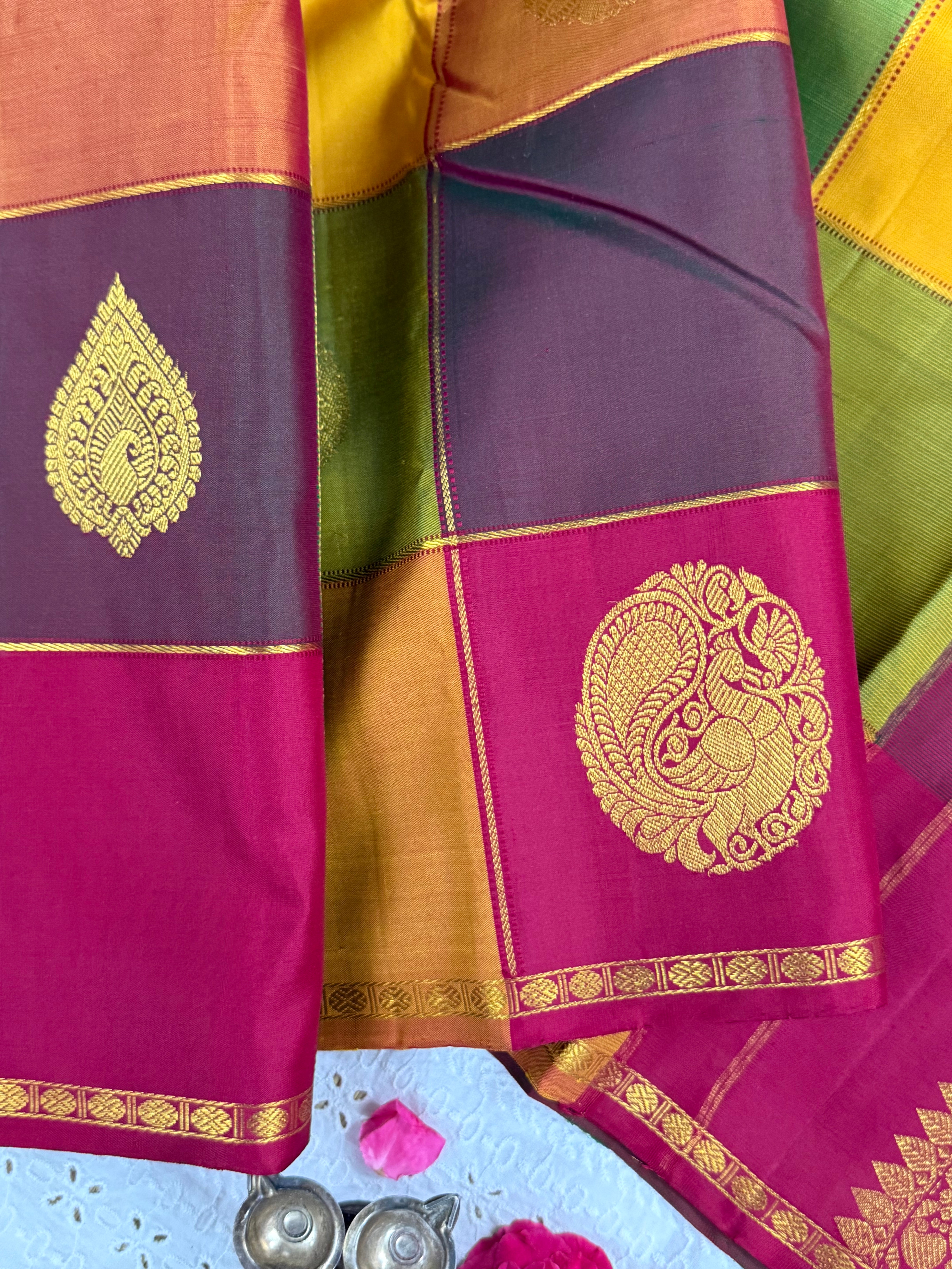 Paalum pazhamum checks/ Arani silk