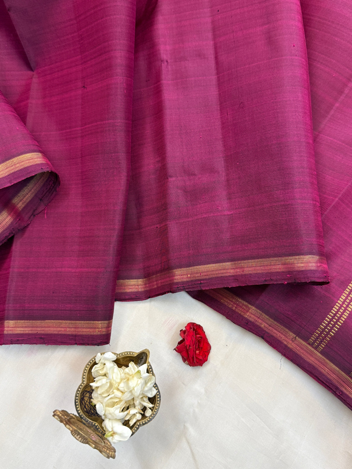 Simple border less/Kanjipuram silk saree clsa 11690