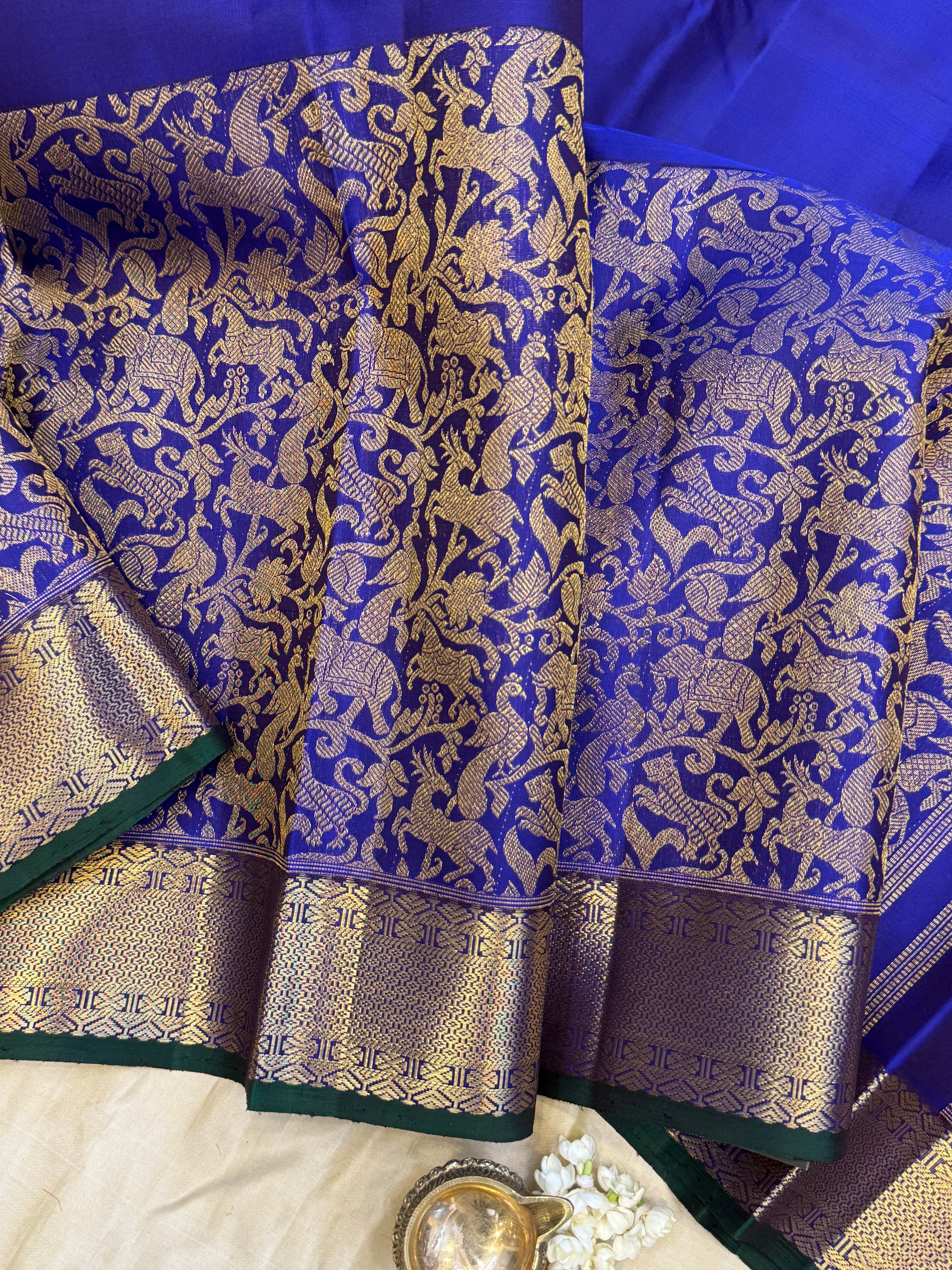 Concept saree - Blue long vanasingaram border / kanjipuram silk
