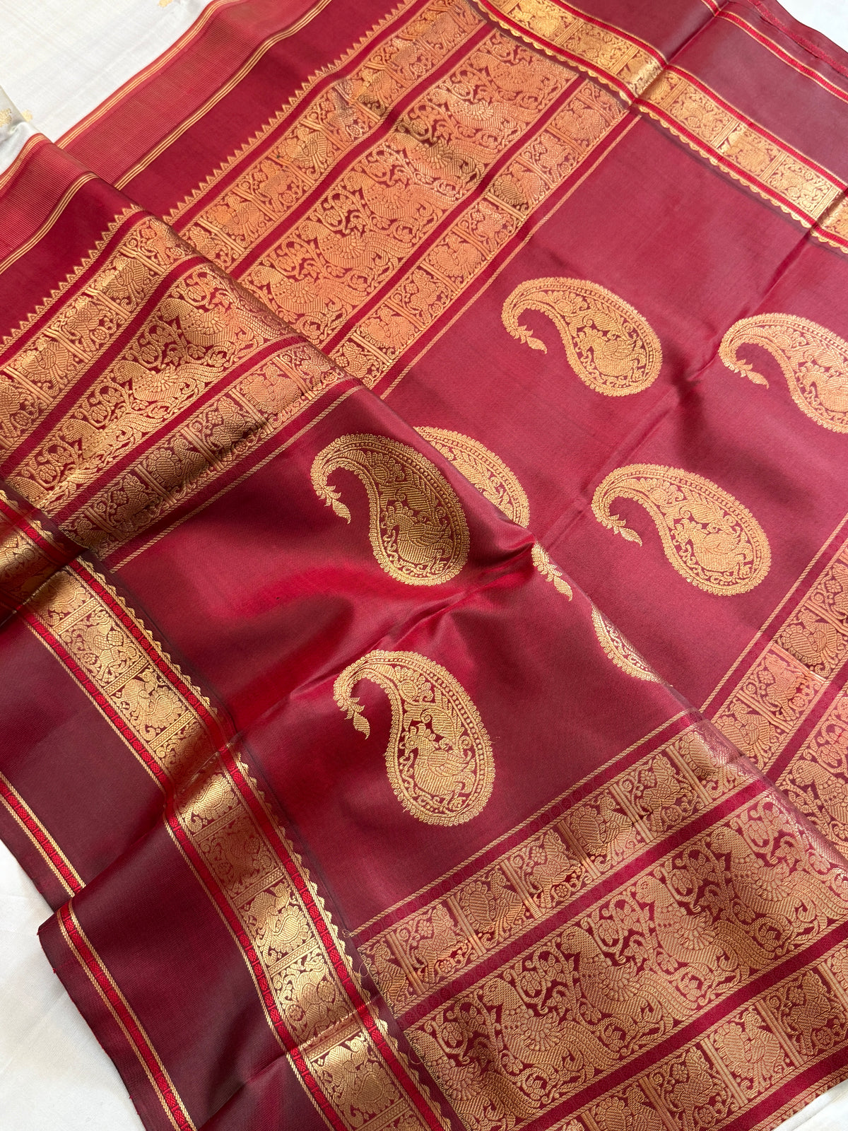 Special edition ivory with Korvai Zari Butta silk saree/clsa 12428