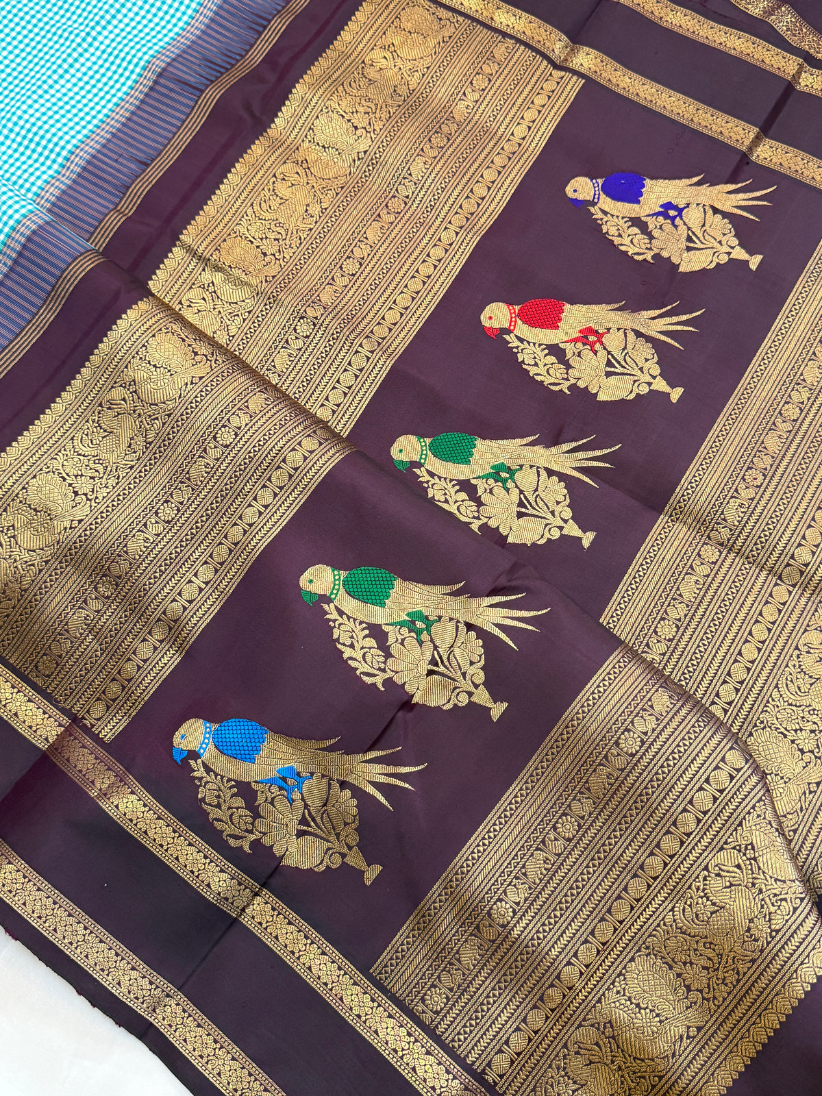 Special edition pattani Kattam and unusual kili pallu silk saree/clsa 12437