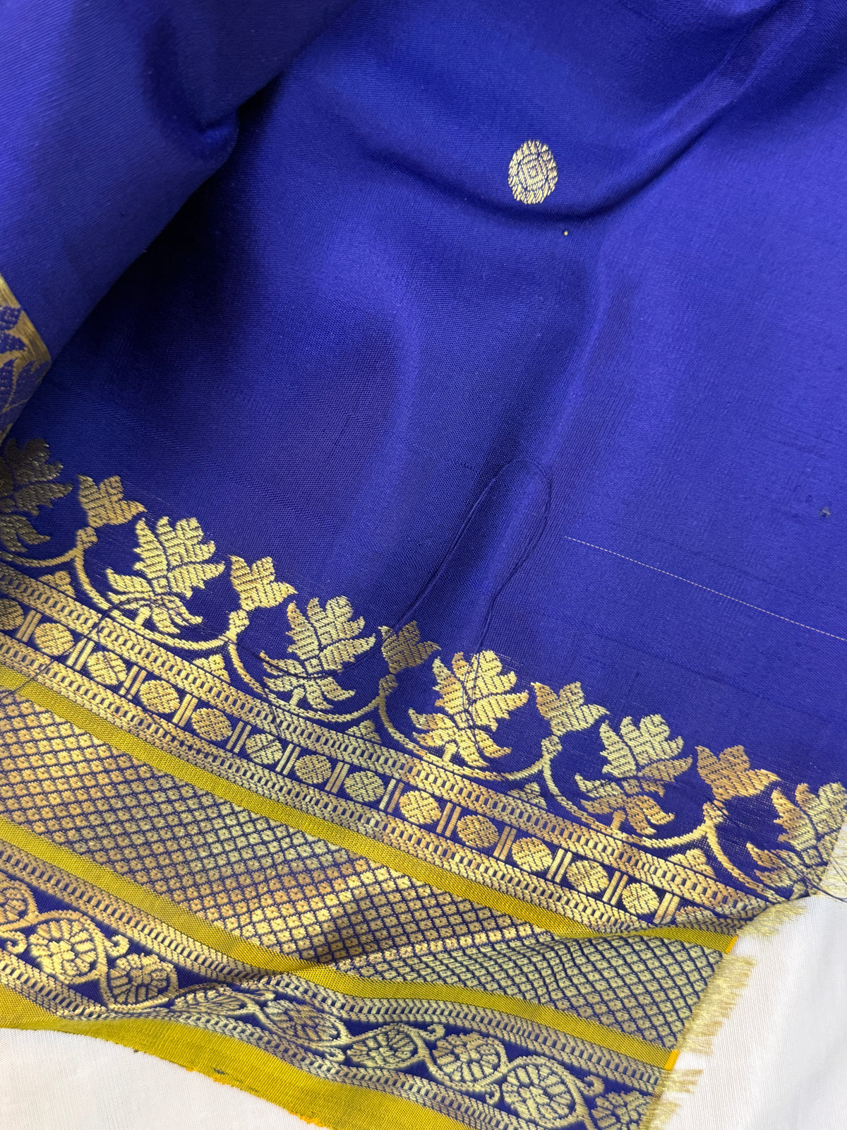 Gadwal silk yellow Korvai temple clsa 9309