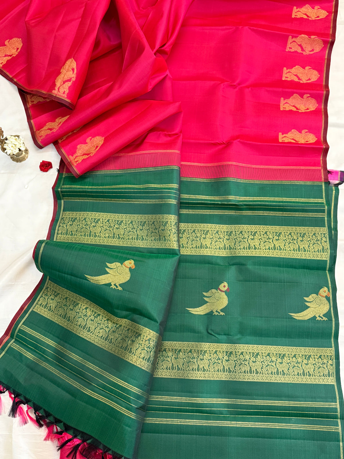 yazhli Butta border less /Kanjipuram silk saree clsa 11687