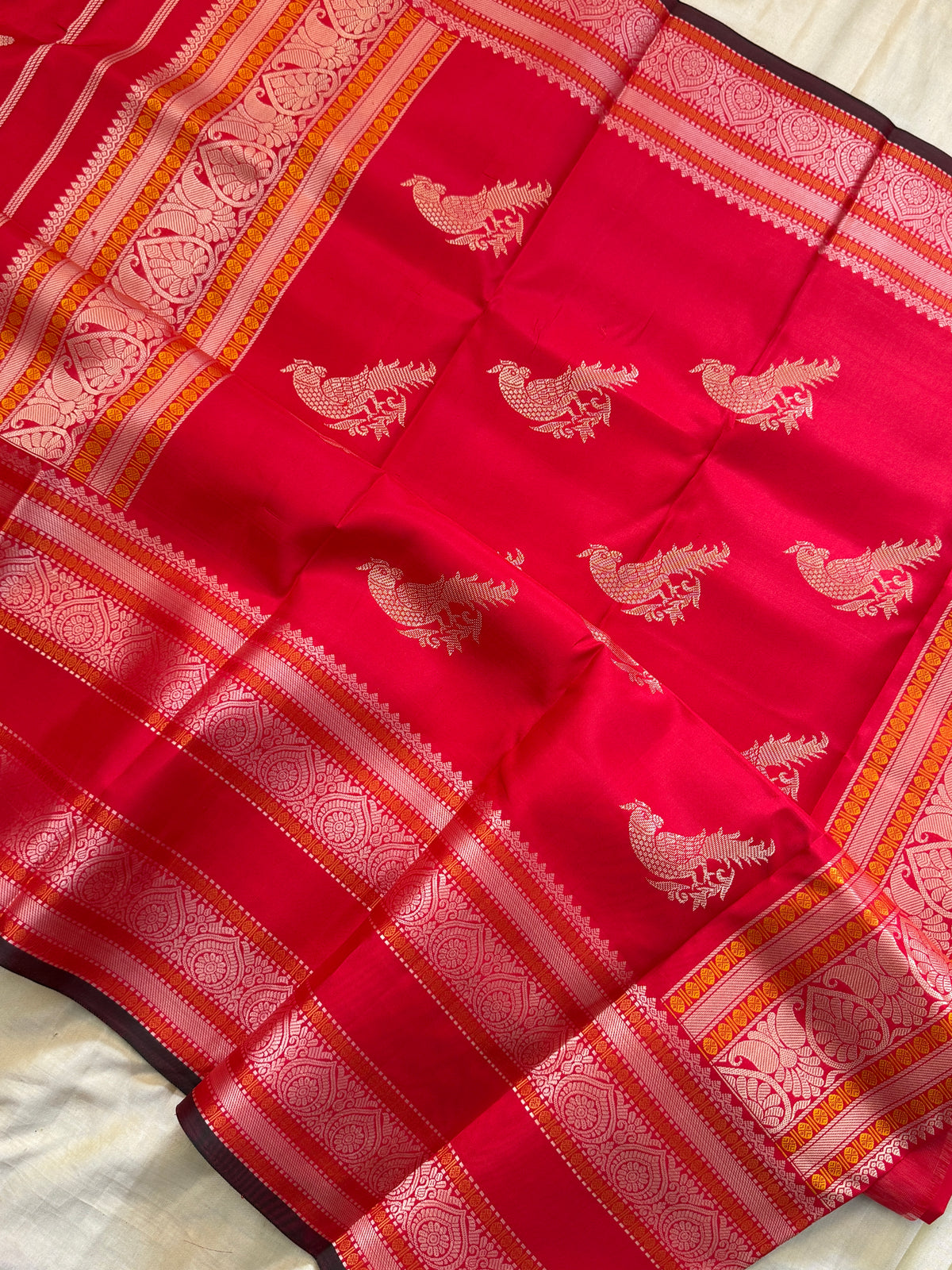 Special edition-red thread border with body Butta silk saree/clsa 12557