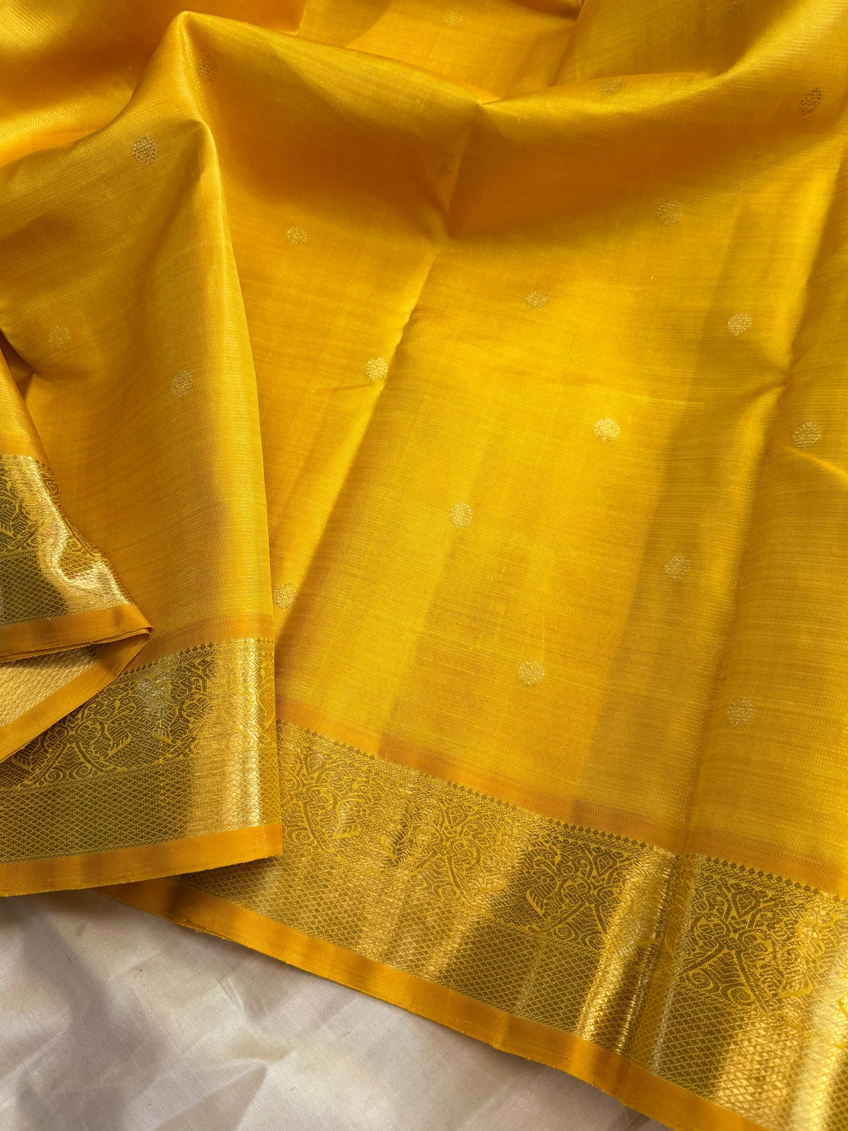 Golden mustard  Vairaoosi / pure Zari Kanjipuram silk