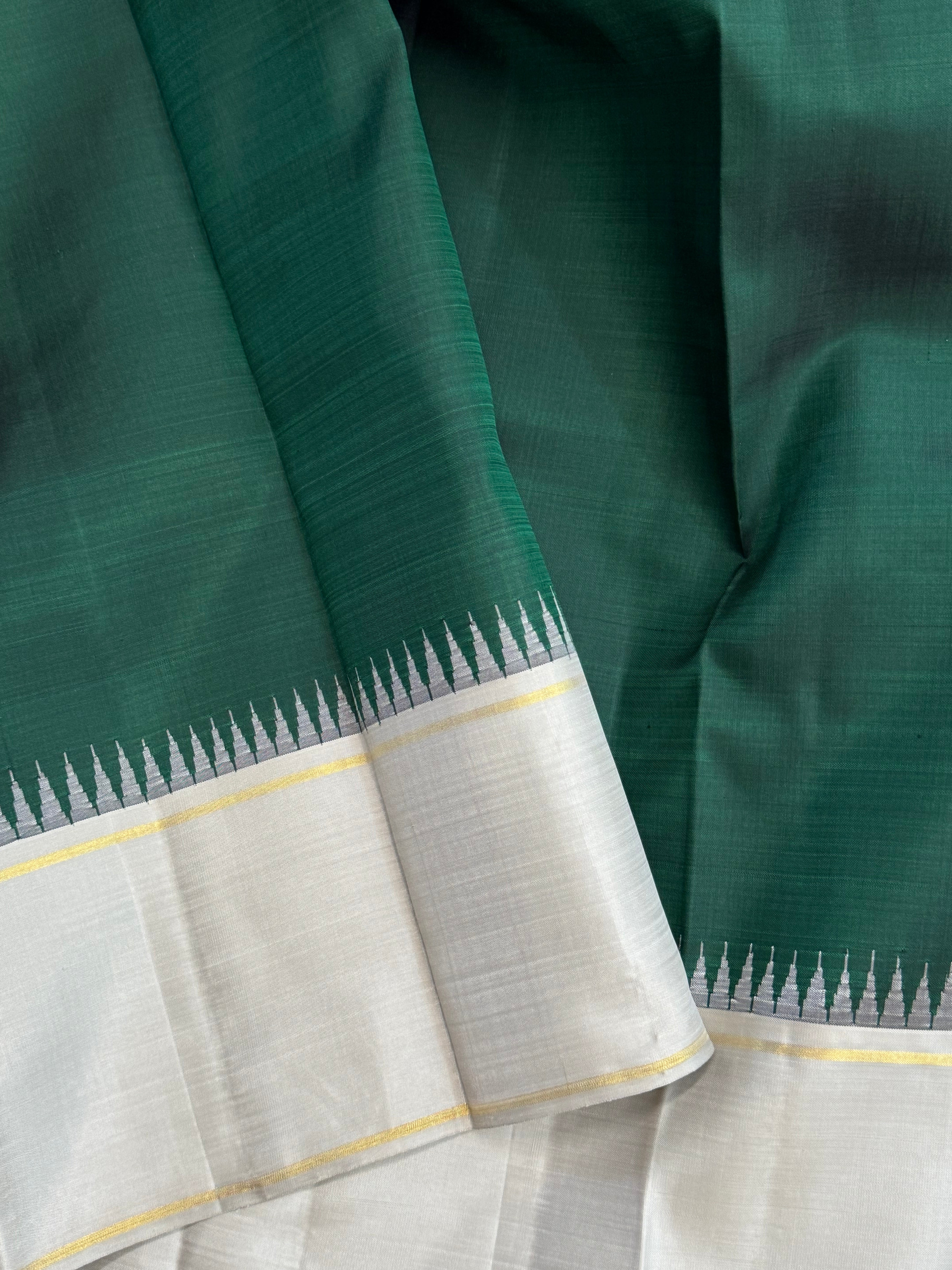 Green and silver grey / Arani silk
