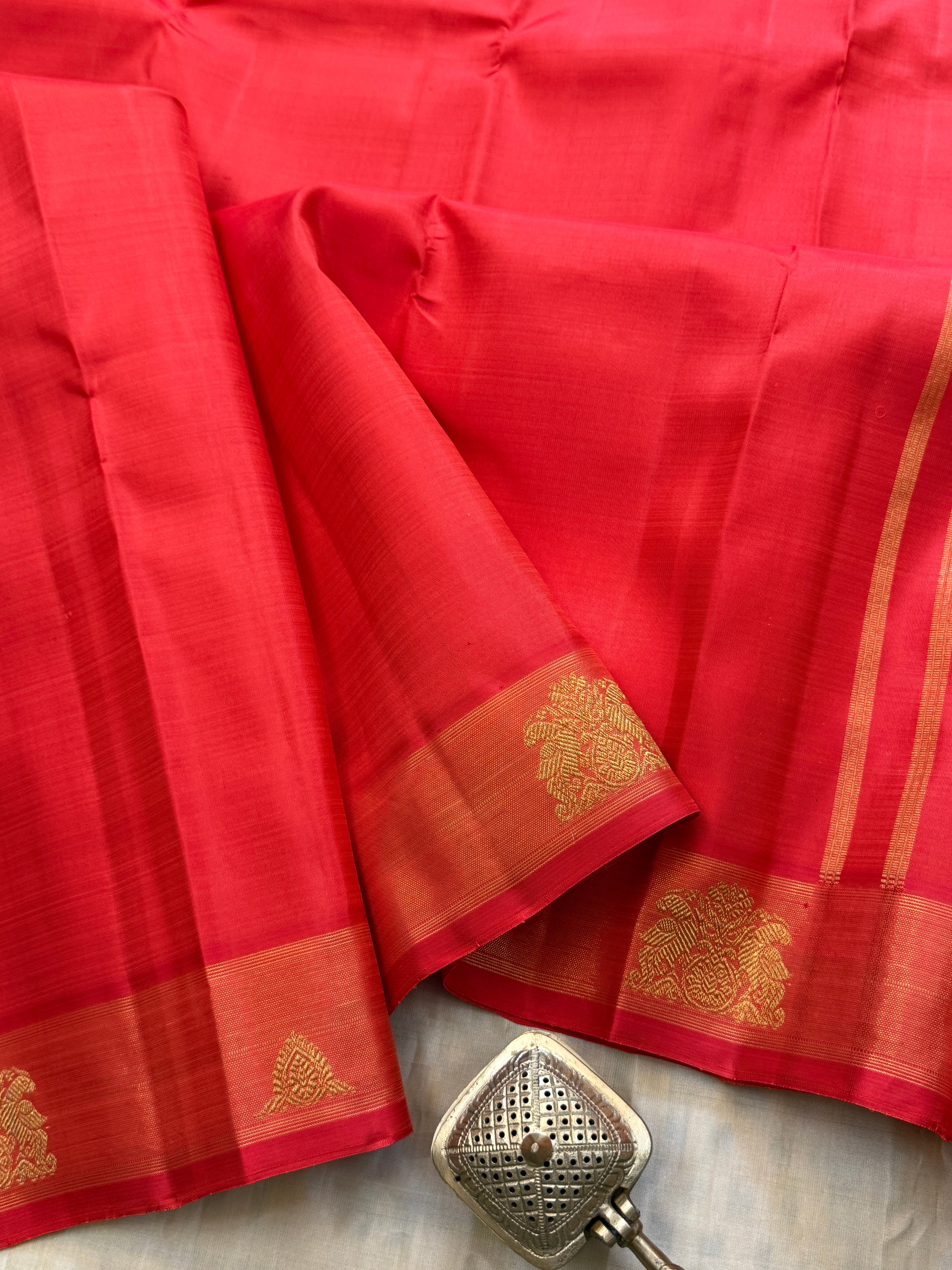 Rustic orange border Butta / kanjipuram silk sarees CLSA 11401
