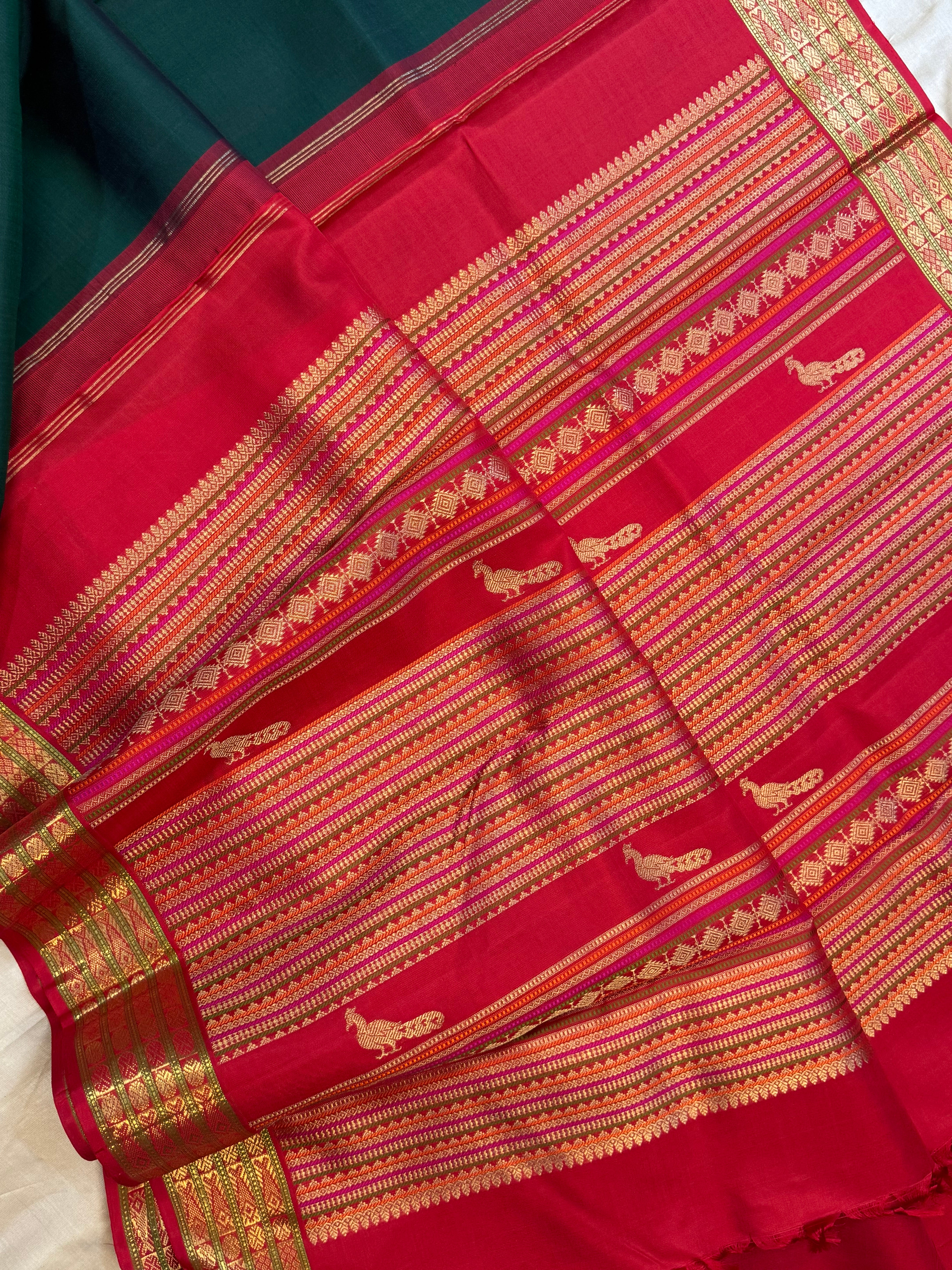 Bomkai inspired Korvai dual tone / Kanjipuram silk