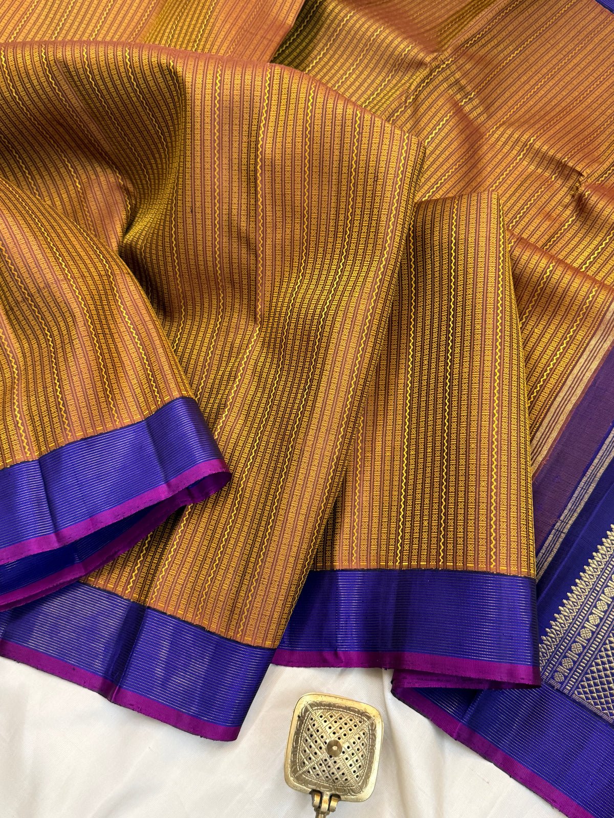 Honey Body thread work and vairaoosi border Korvai pure zari/ kanjipuram silk saree clsa 8900
