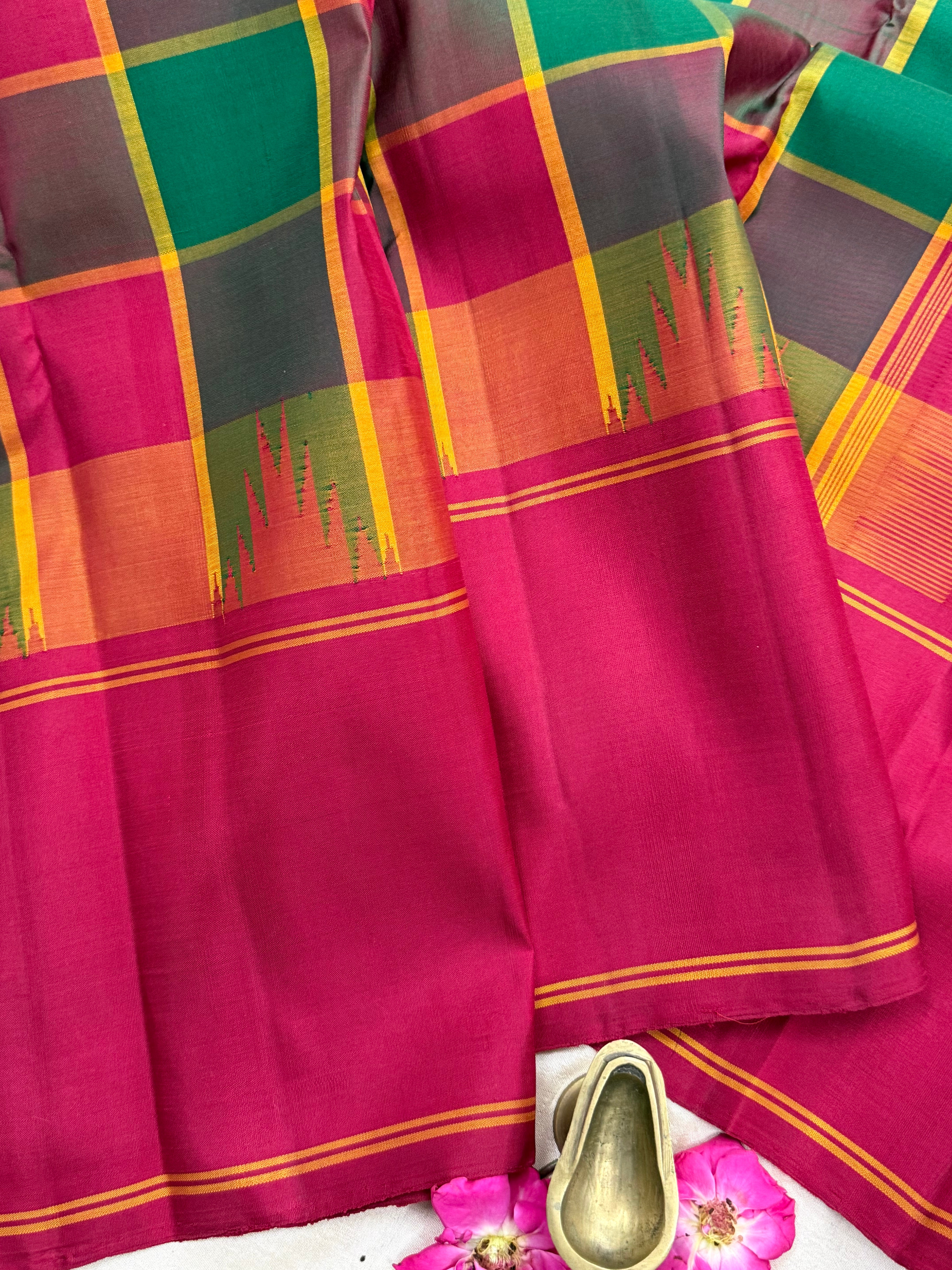 Paalum pazhamum checks/ Arani silk