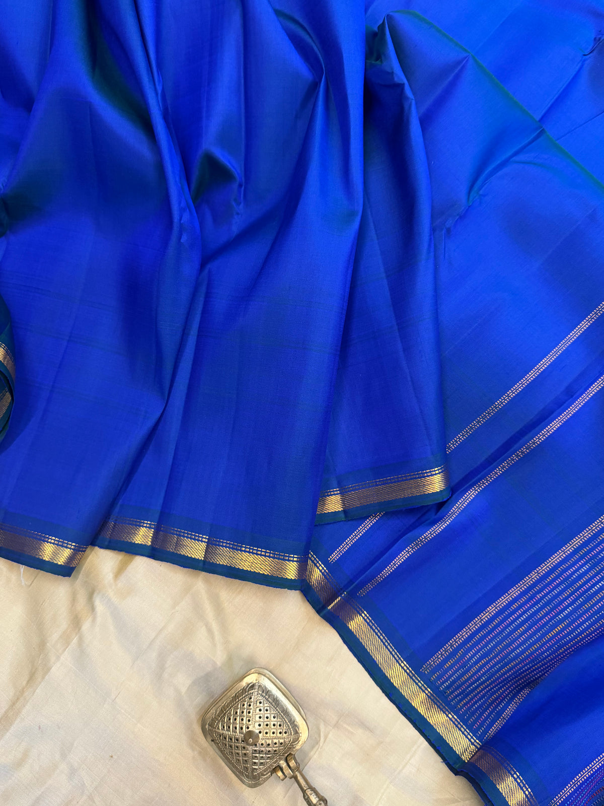 Peacock blue Aarani pure silk saree/ clsa 12072